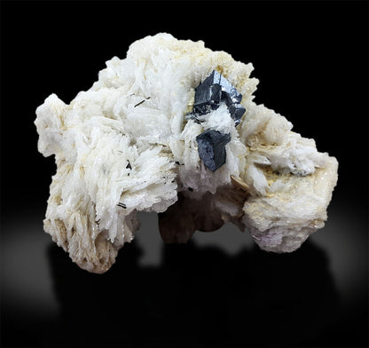 CASSITERITE CRYSTALS ON ALBITE SPECIMEN FROM SKARDU PAKISTAN - 100 GRAM , 72*48 MM