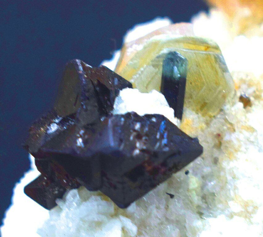 CASSITERITE WITH AQUAMARINE , SMOKY QUARTZ , MUSCOVITE MICA AND ALBITE SPECIMEN - 585 GRAM , 112*85*45 MM