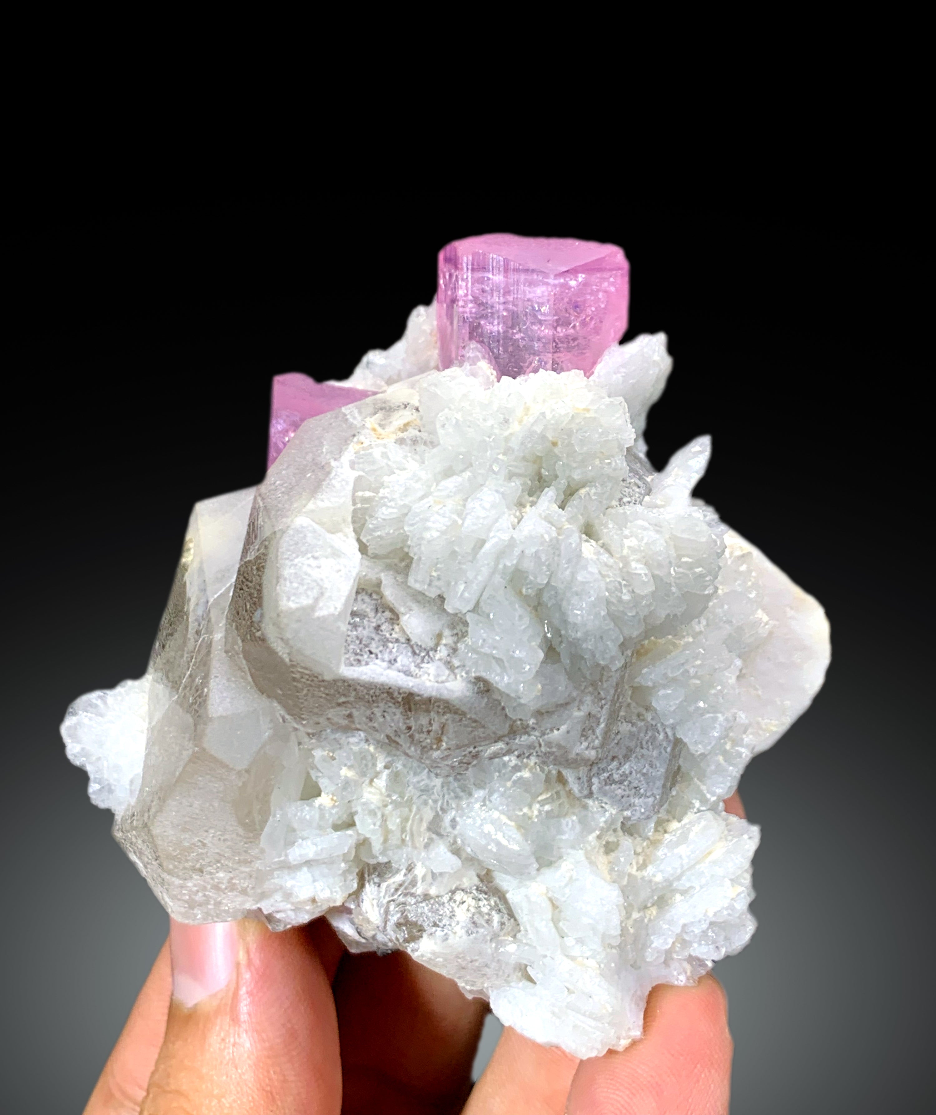 Natural Pink Color Tourmaline with Quartz and Albite Specimen from Pachigram Afghanistan - 205 gram