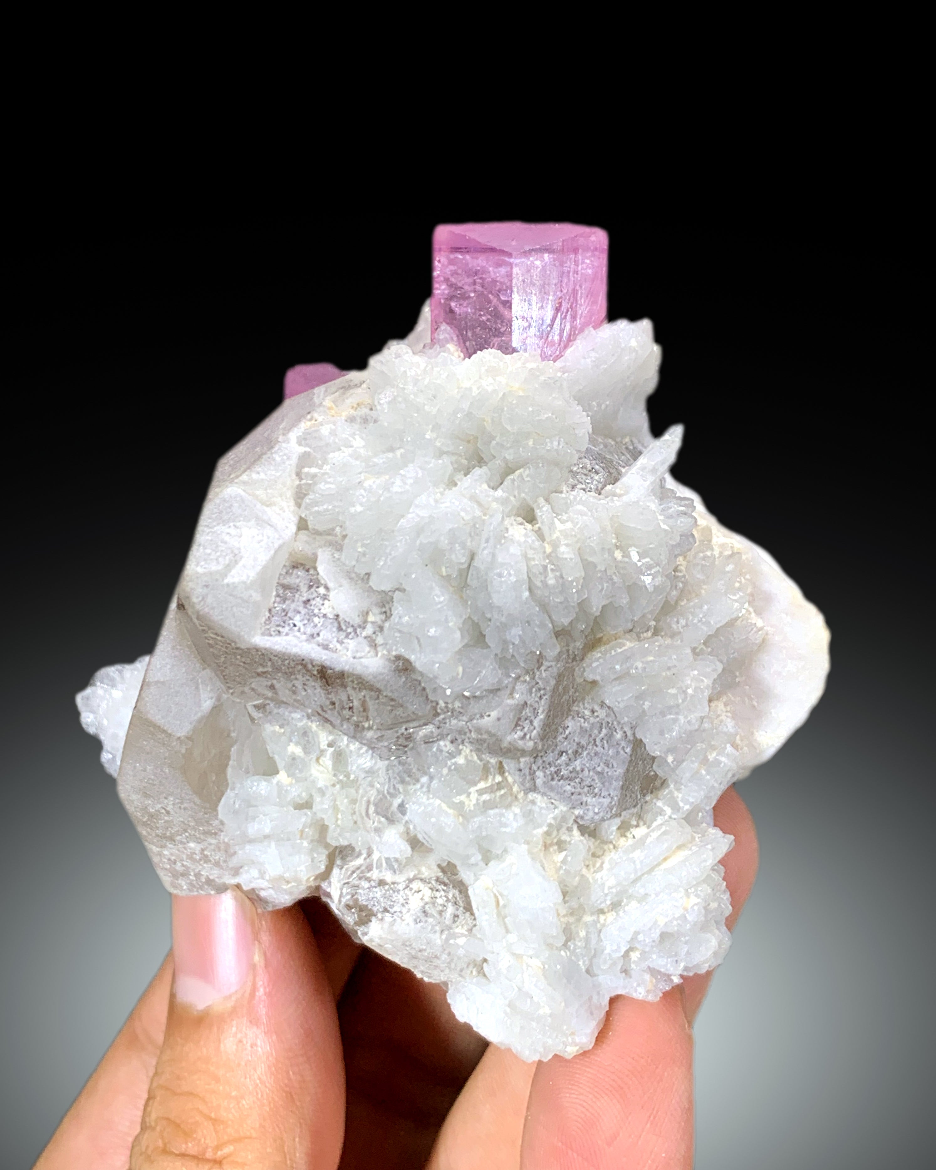 Natural Pink Color Tourmaline with Quartz and Albite Specimen from Pachigram Afghanistan - 205 gram