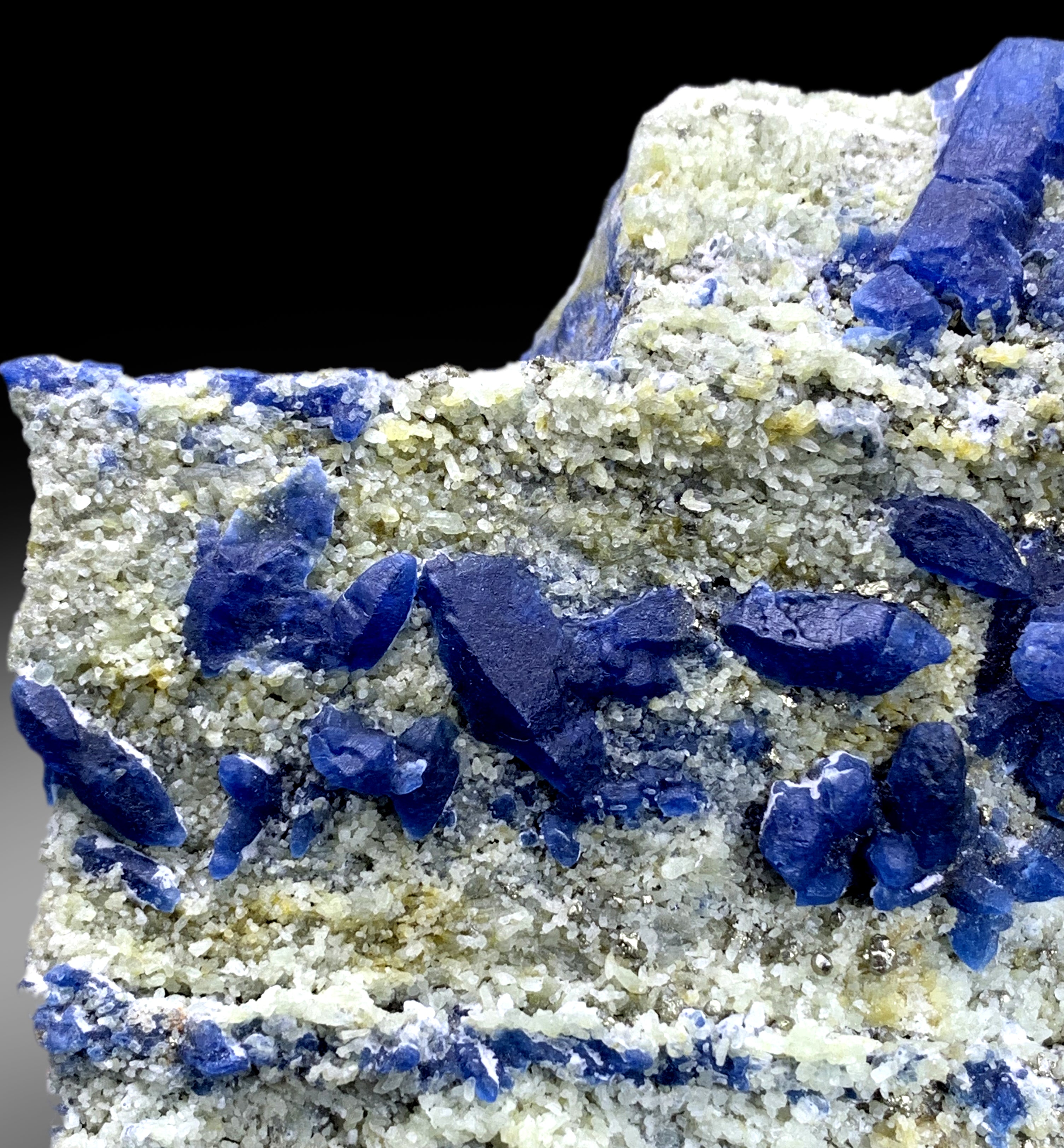Rare Blue Afghanite with Pyrite on Matrix from Afghanistan - 522 gram