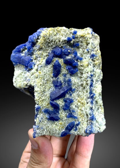 Rare Blue Afghanite with Pyrite on Matrix from Afghanistan - 522 gram