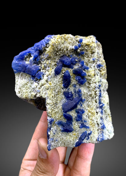 Rare Blue Afghanite with Pyrite on Matrix from Afghanistan - 522 gram