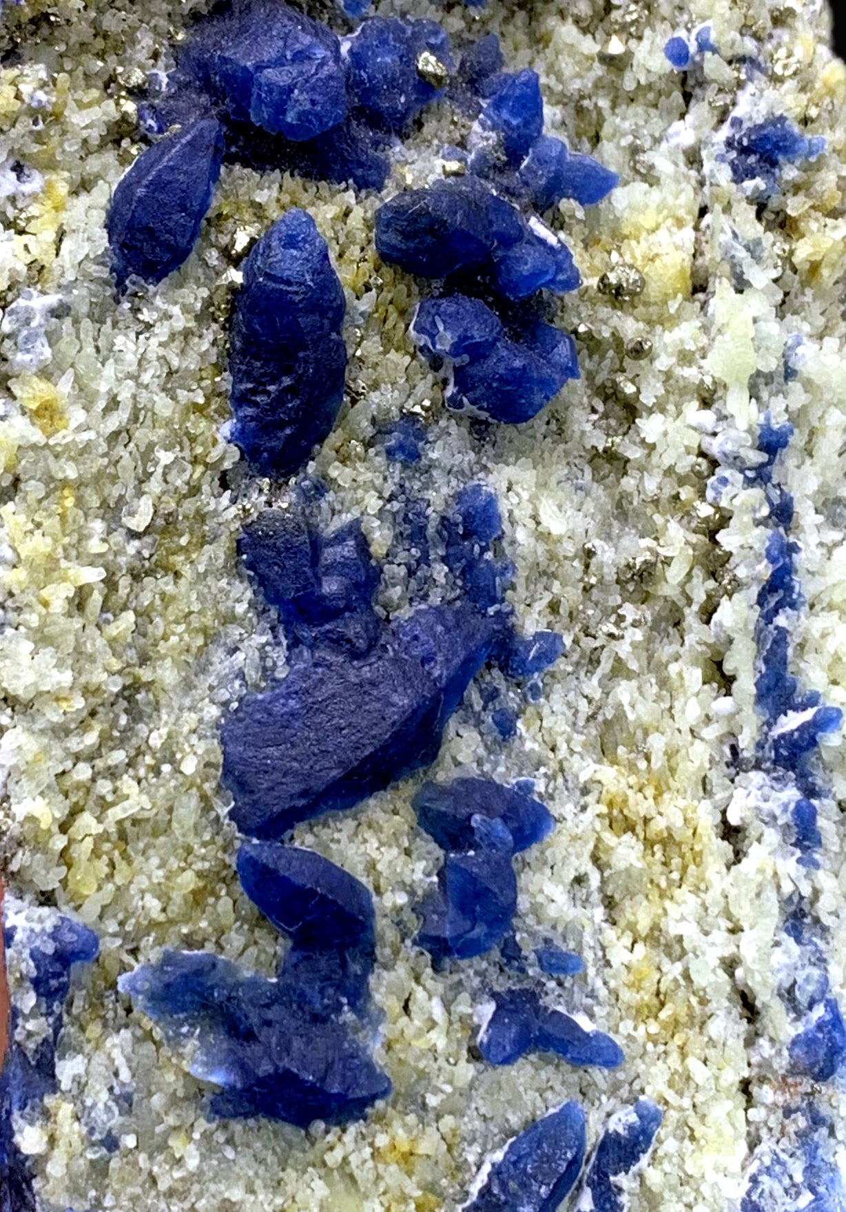 Rare Blue Afghanite with Pyrite on Matrix from Afghanistan - 522 gram