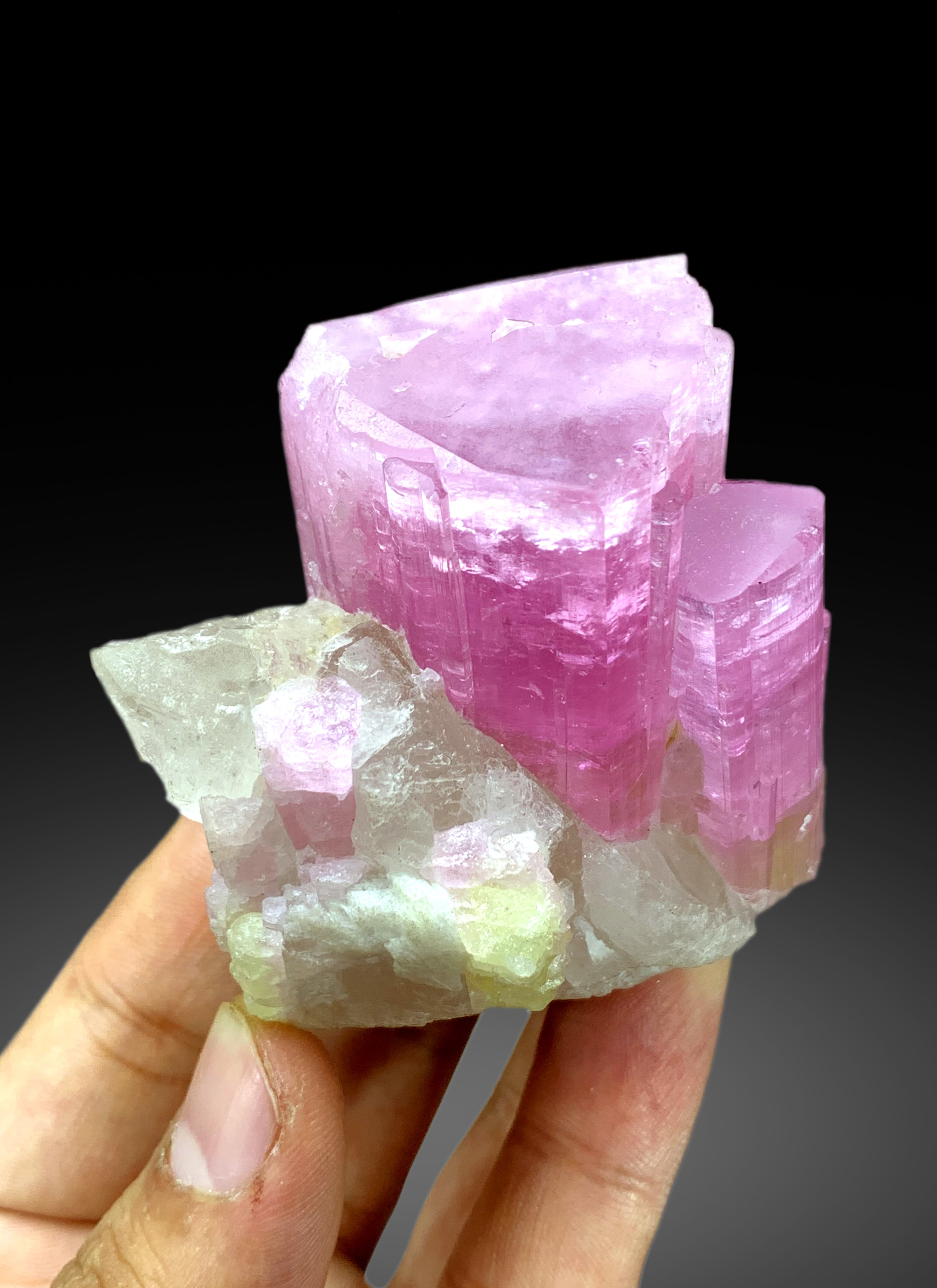 Top Grade Pink Tourmaline on Quartz from Pachigram Afghanistan - 180 gram