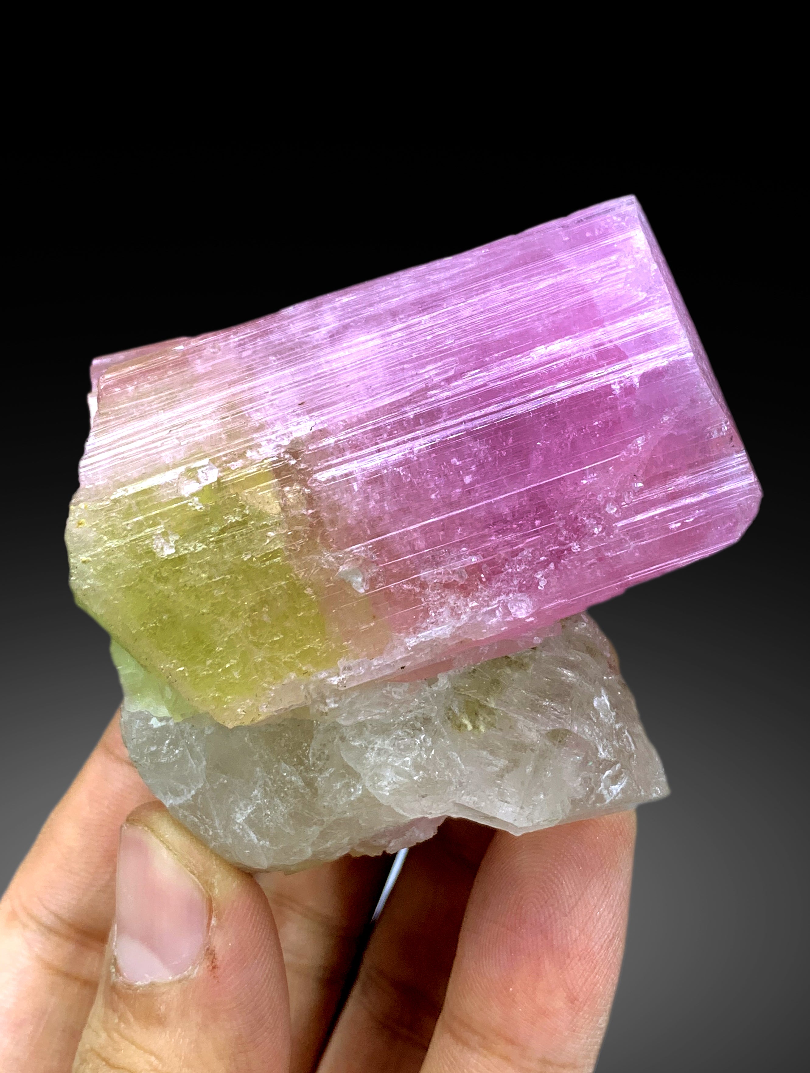 Top Grade Pink Tourmaline on Quartz from Pachigram Afghanistan - 180 gram