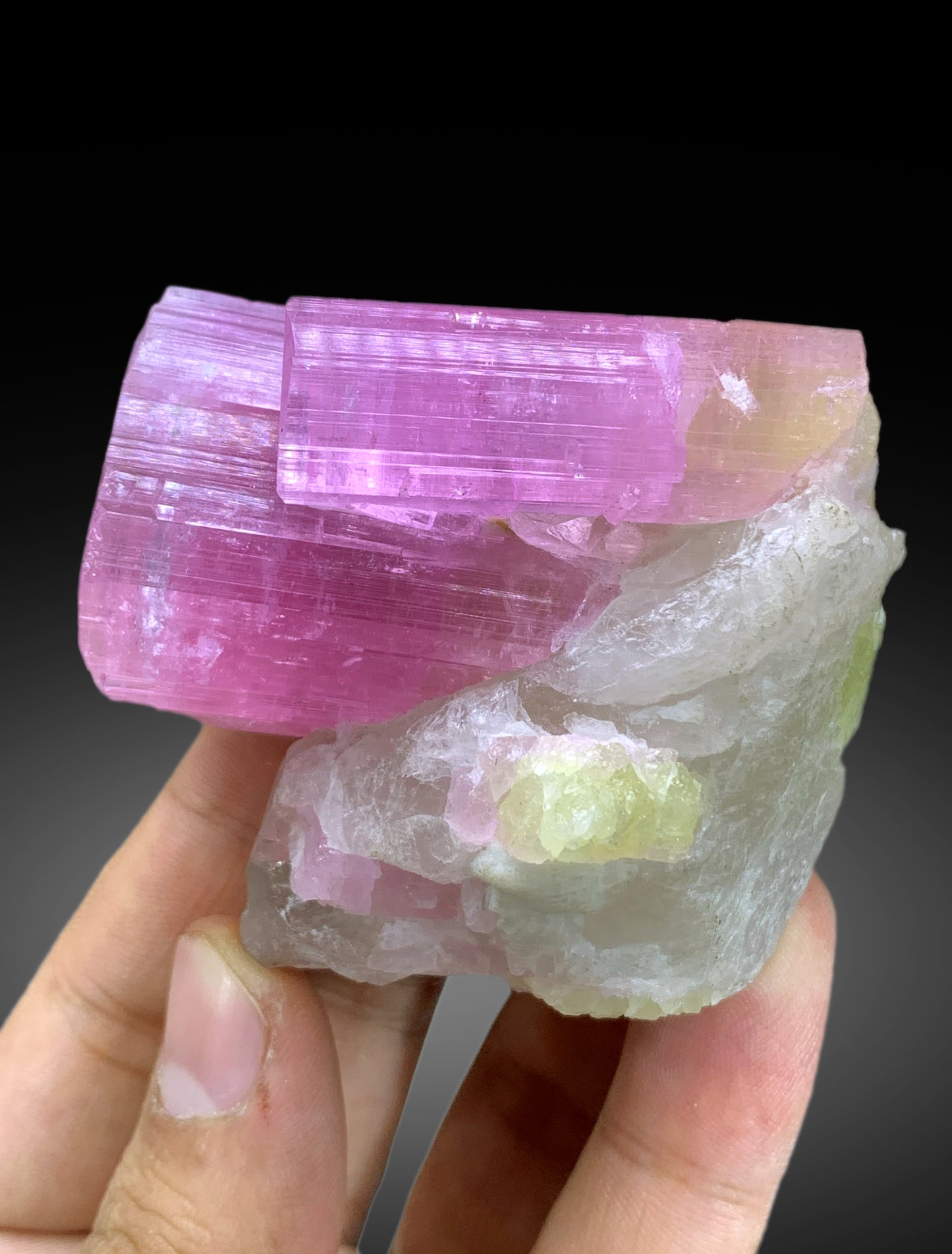 Top Grade Pink Tourmaline on Quartz from Pachigram Afghanistan - 180 gram