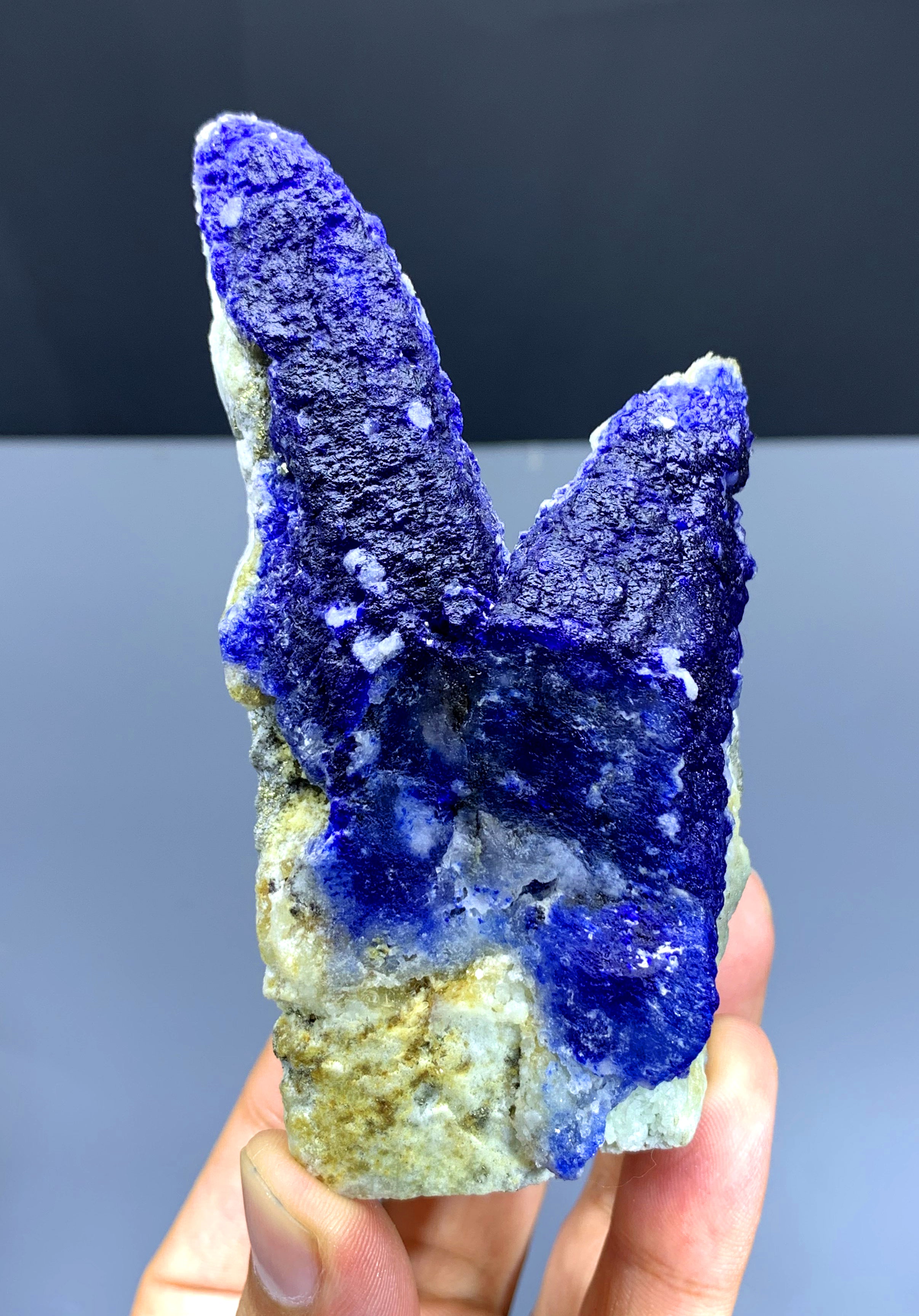 Rare Blue Afghanite on Matrix from Afghanistan - 289 gram