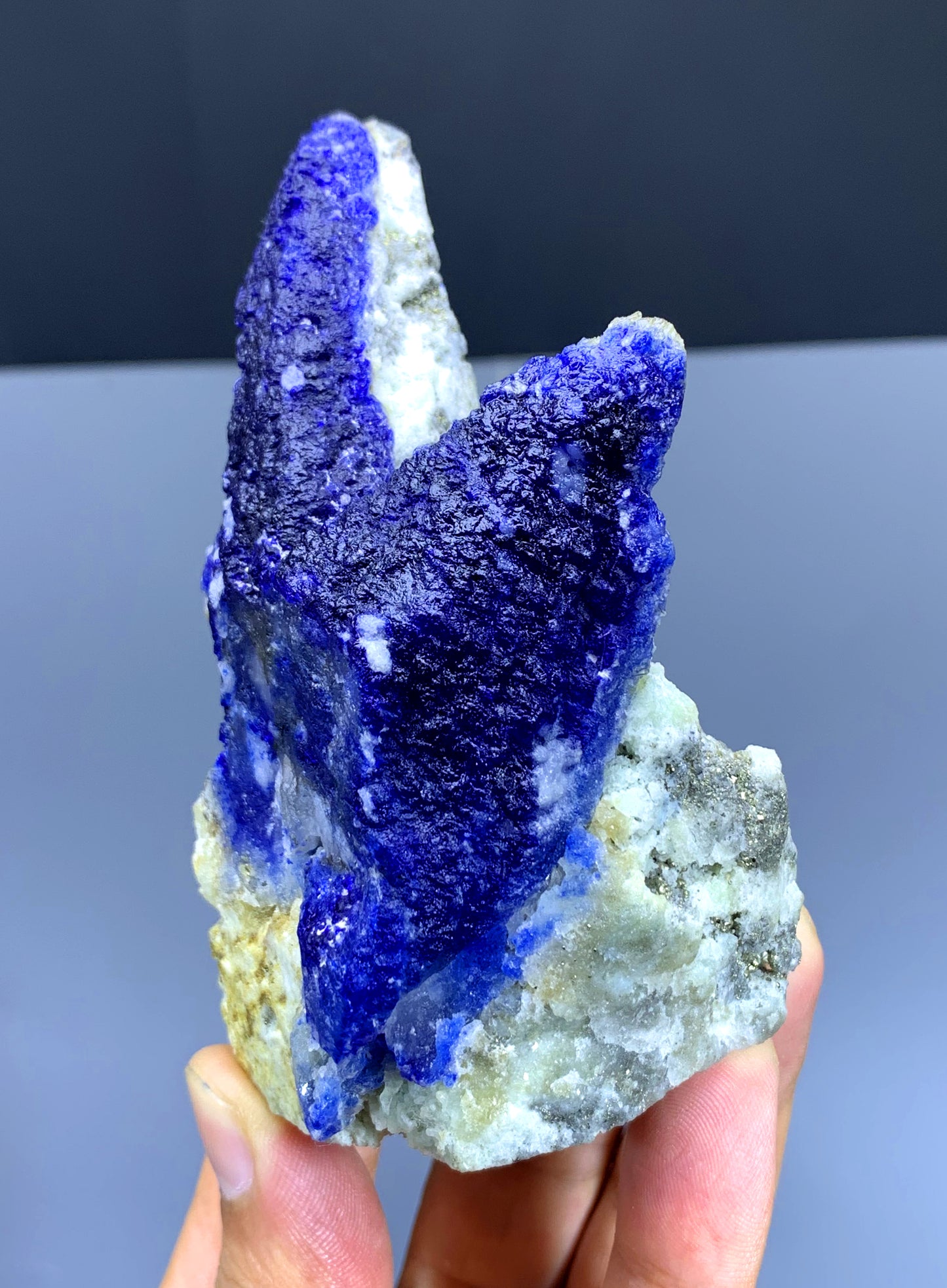 Rare Blue Afghanite on Matrix from Afghanistan - 289 gram