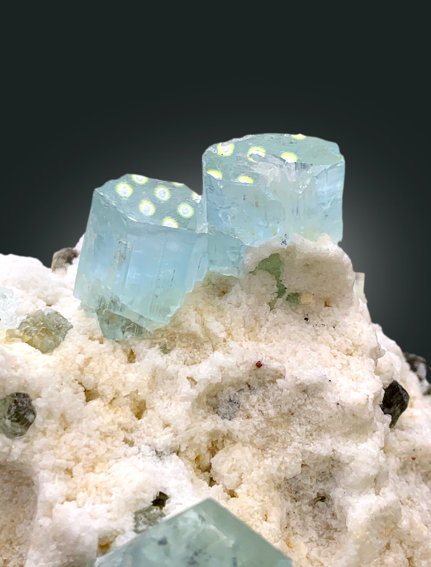 Natural Sky Blue Color Aquamarine Crystals with Mica and Albite from Shigar valley Skardu Pakistan - 680 g