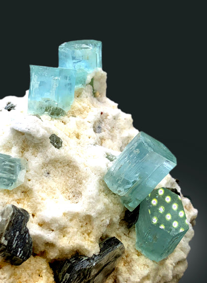 Natural Sky Blue Color Aquamarine Crystals with Mica and Albite from Shigar valley Skardu Pakistan - 680 g