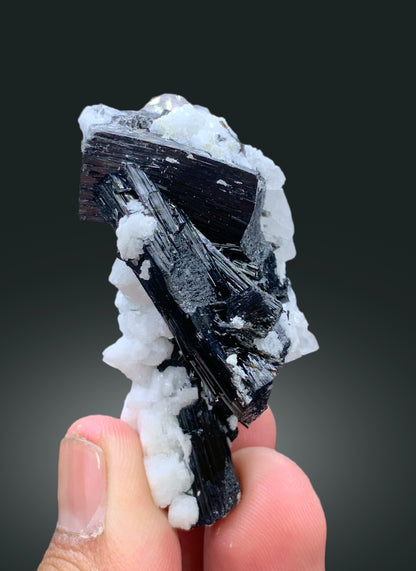 Natural Pink Apatite with Schorl Black Tourmalines and Feldspar, Apatite Crystal, Apatite Specimen from Skardu Pakistan - 47 gram