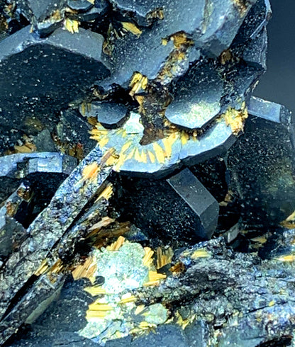 Rare Blue Hematite Cluster with Rutile Inclusions, Iron Stone - 146 gram