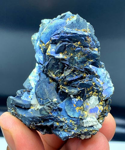 Rare Blue Hematite Cluster with Rutile Inclusions, Iron Stone - 146 gram