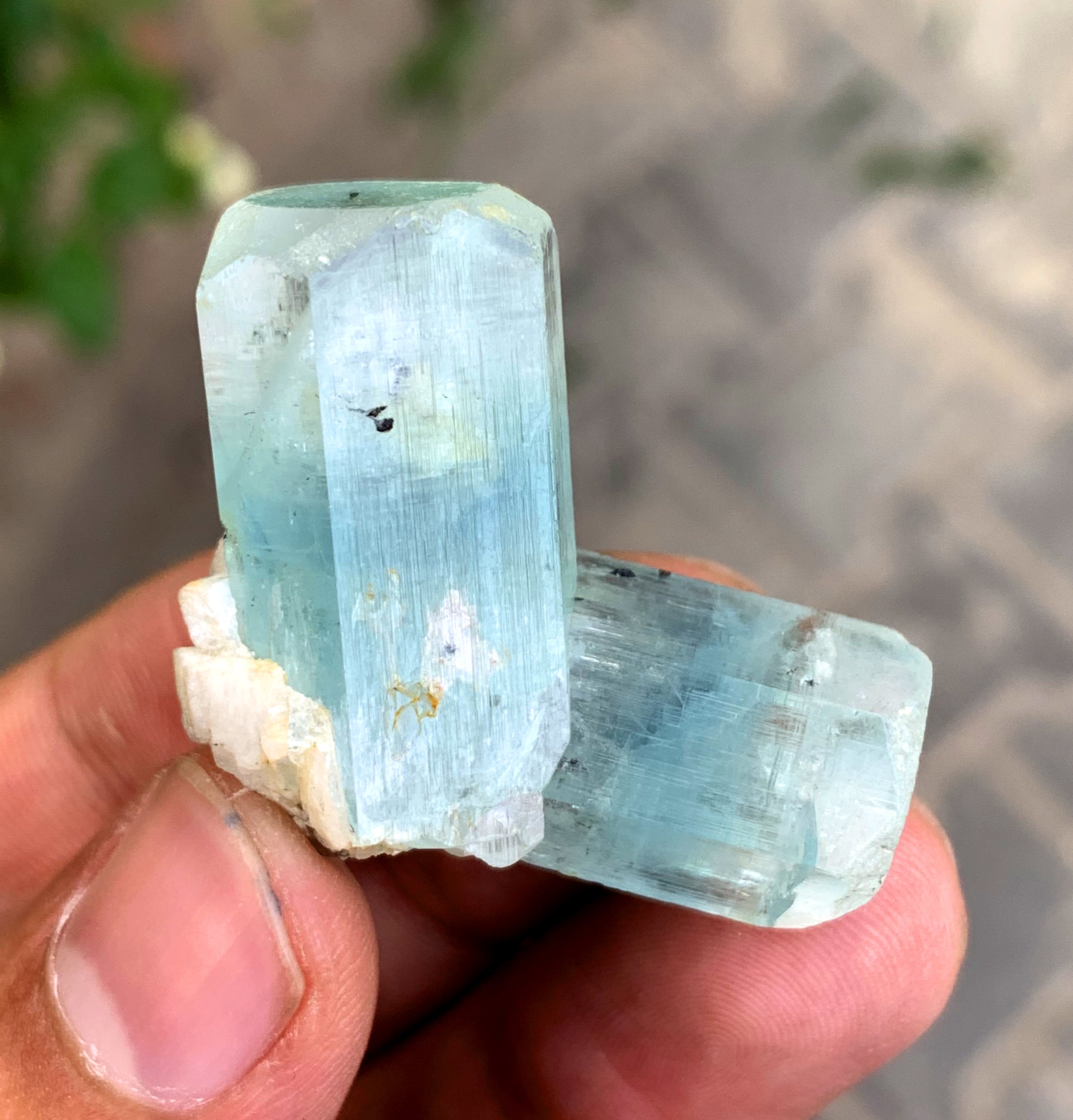 Twinned Blue Aquamarine Crystals from Shigar valley Pakistan - 20 gram