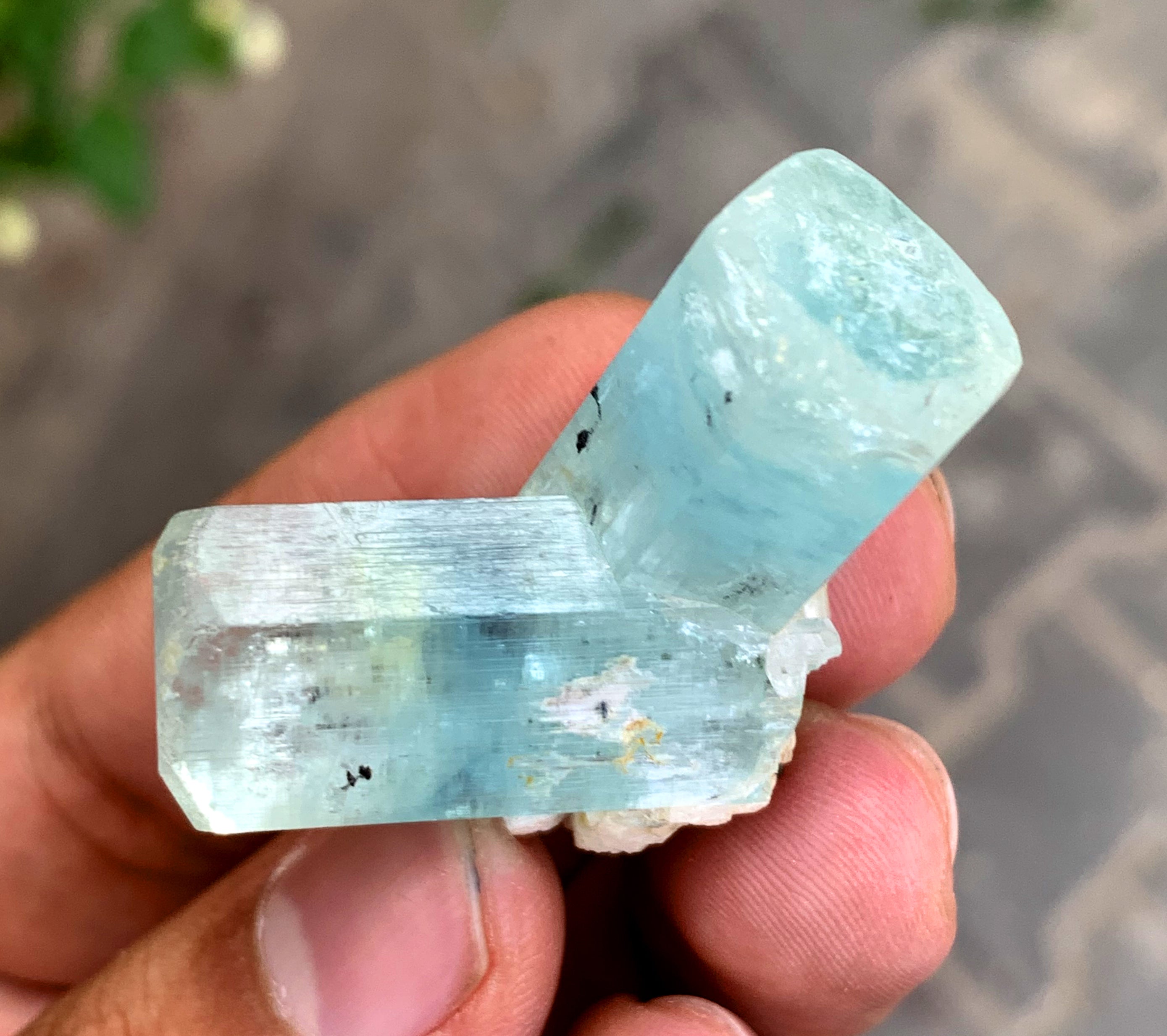 Twinned Blue Aquamarine Crystals from Shigar valley Pakistan - 20 gram