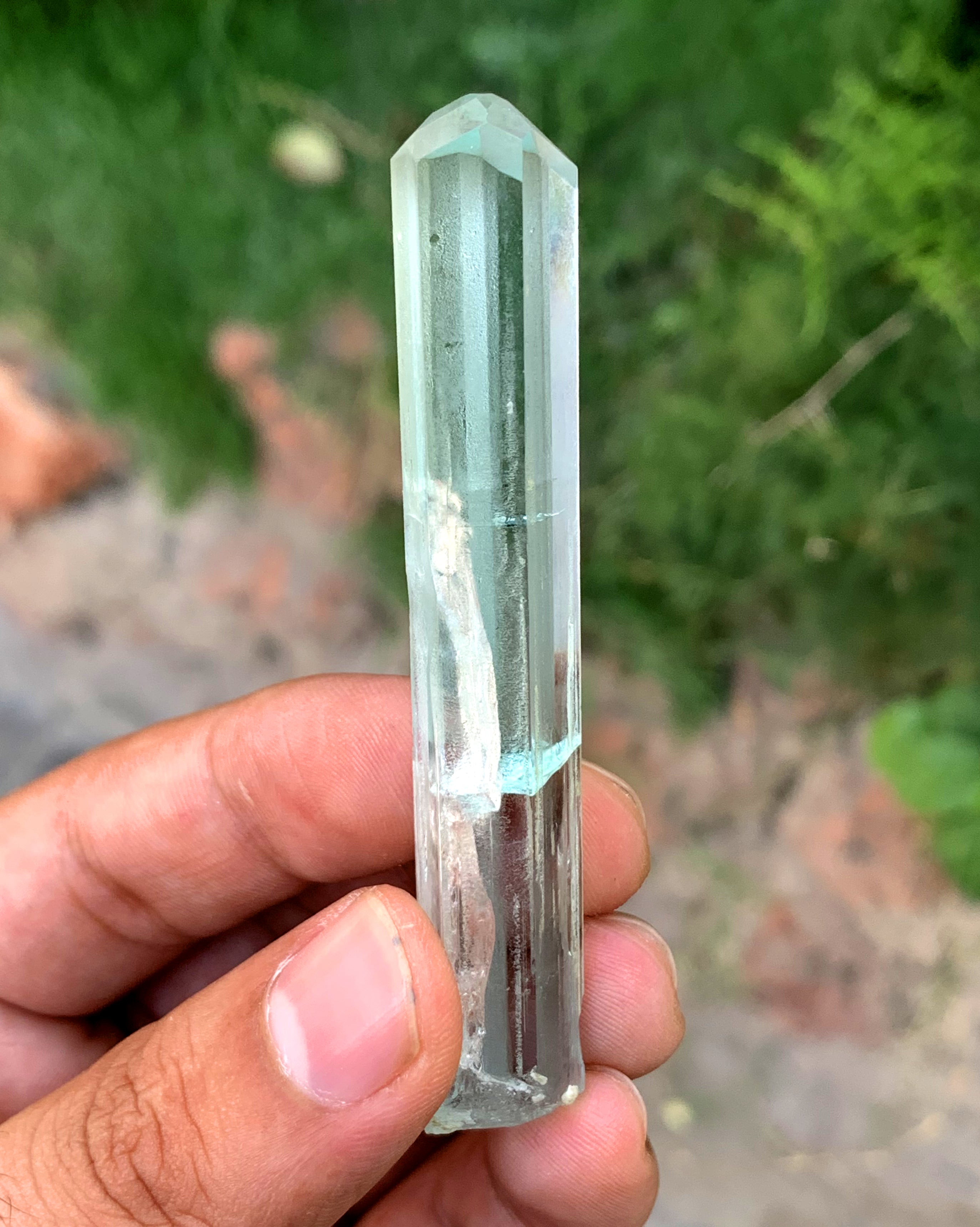 Diamond Cut Transparent Blue Aquamarine Crystal from Pakistan - 17 gram