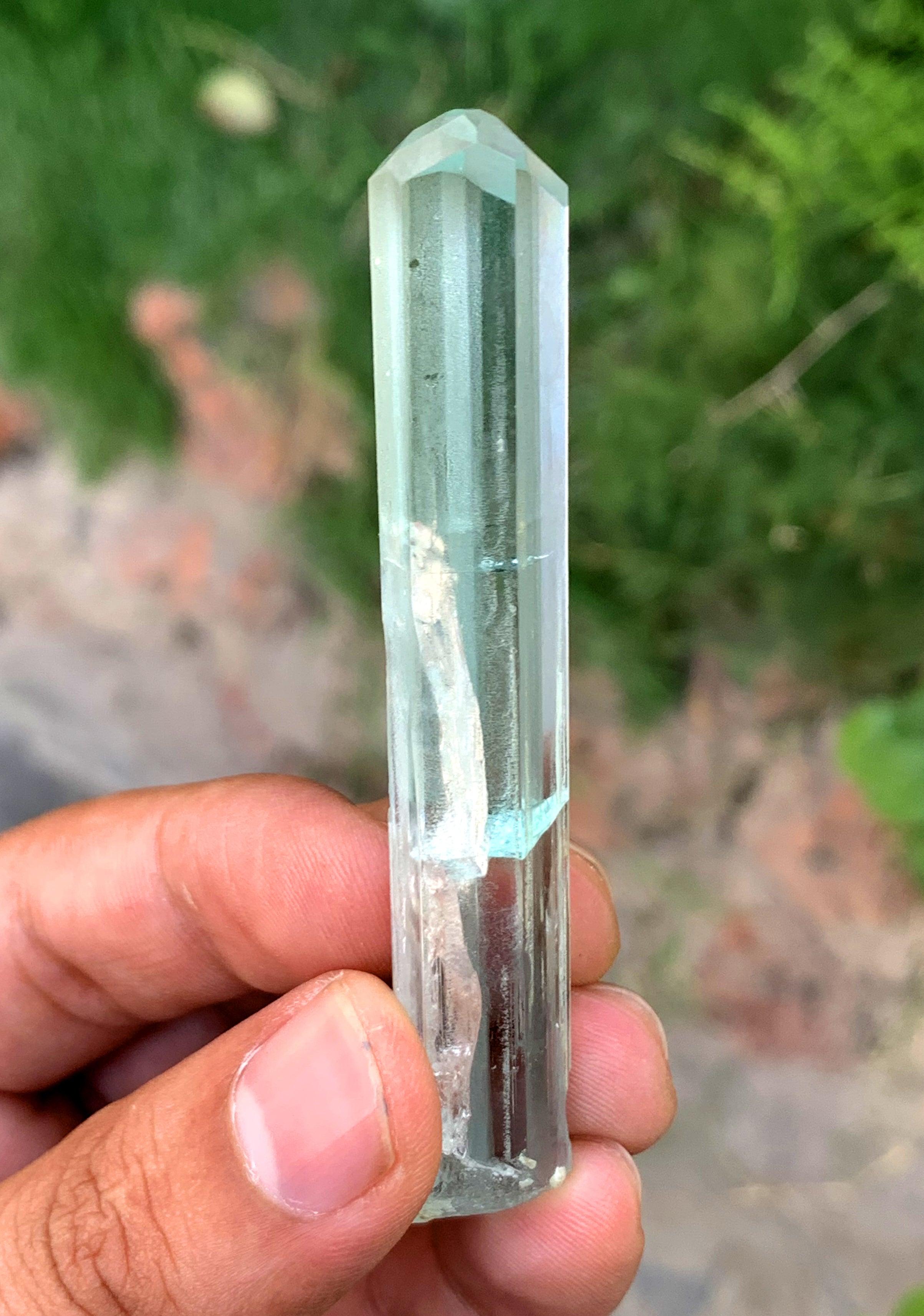 Diamond Cut Transparent Blue Aquamarine Crystal from Pakistan - 17 gram