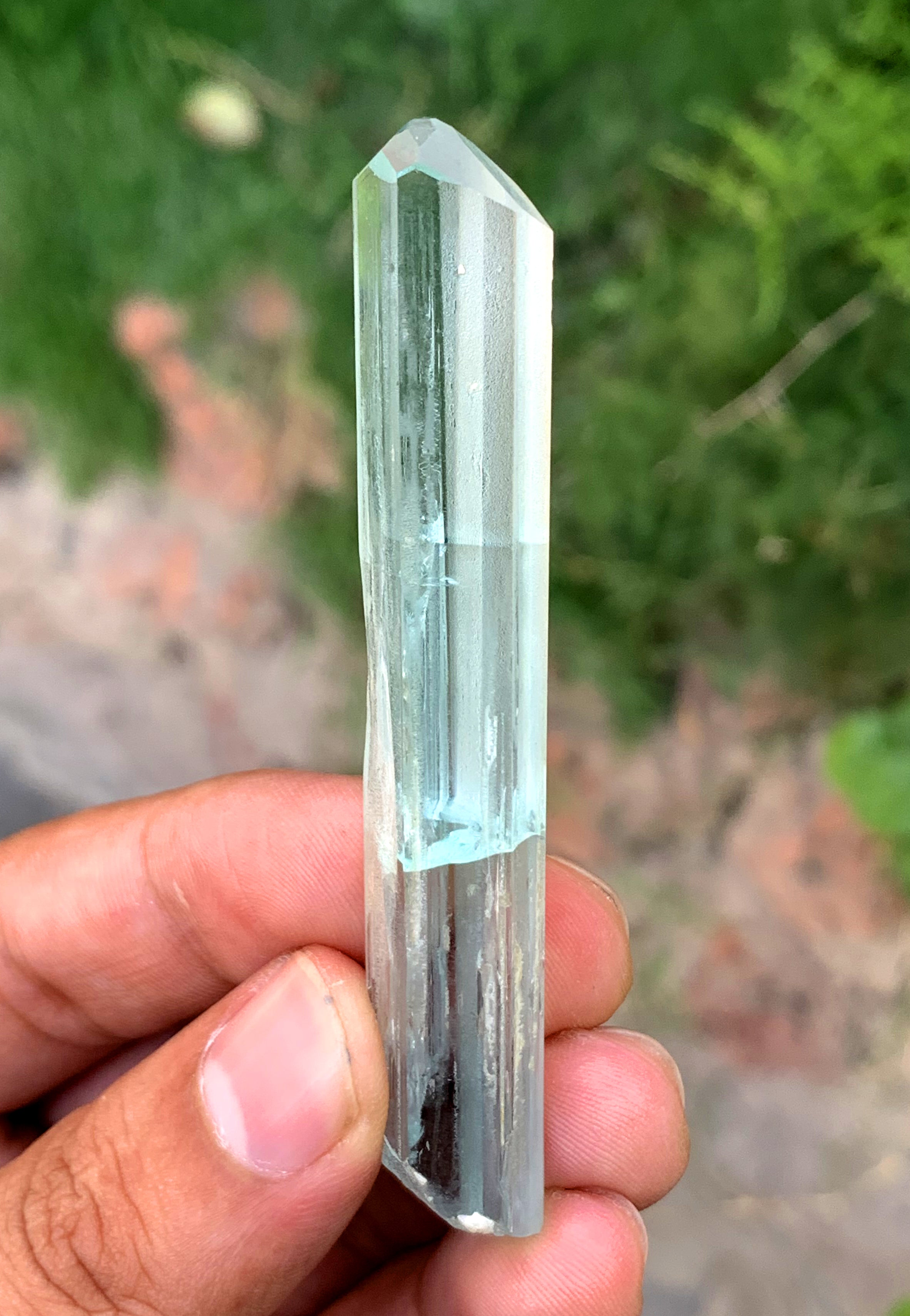 Diamond Cut Transparent Blue Aquamarine Crystal from Pakistan - 17 gram