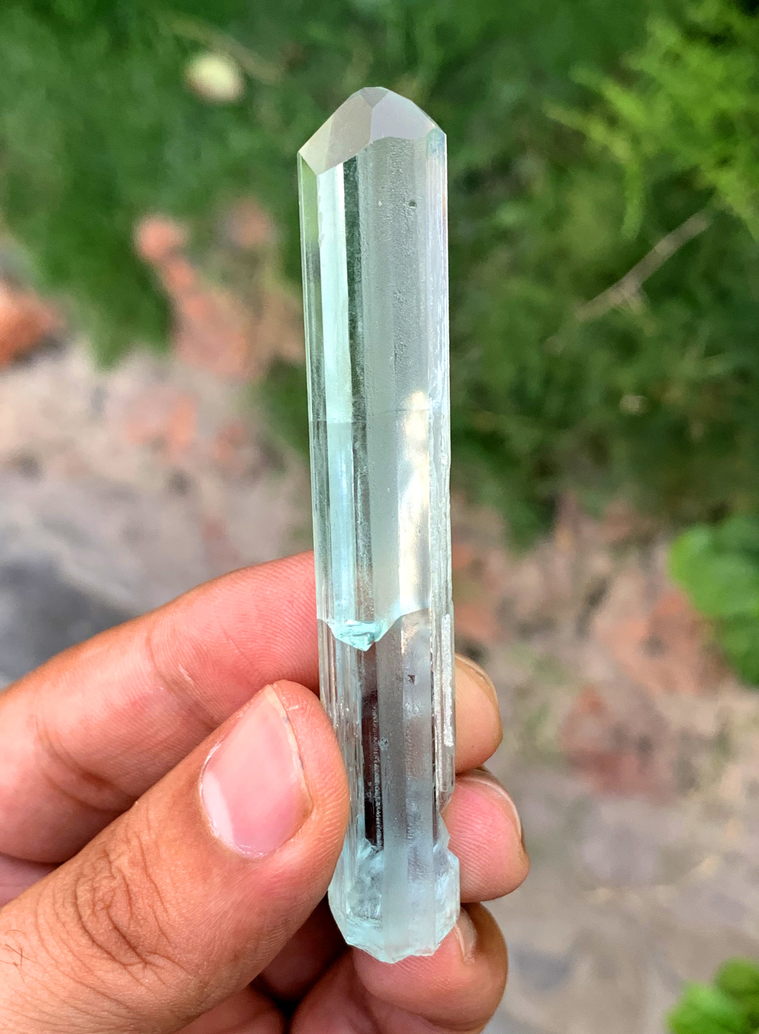 Diamond Cut Transparent Blue Aquamarine Crystal from Pakistan - 17 gram