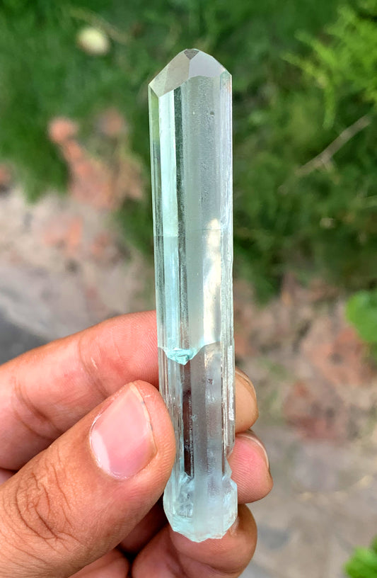 Diamond Cut Transparent Blue Aquamarine Crystal from Pakistan - 17 gram
