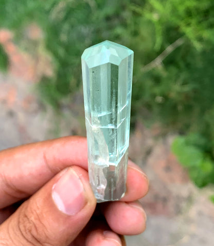 Diamond Cut Transparent Blue Aquamarine Crystal from Pakistan - 17 gram