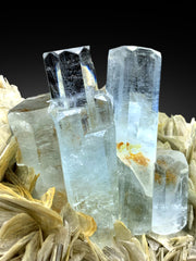 Sky Blue Aquamarine Crystals on Muscovite from Pakistan - 211 gram