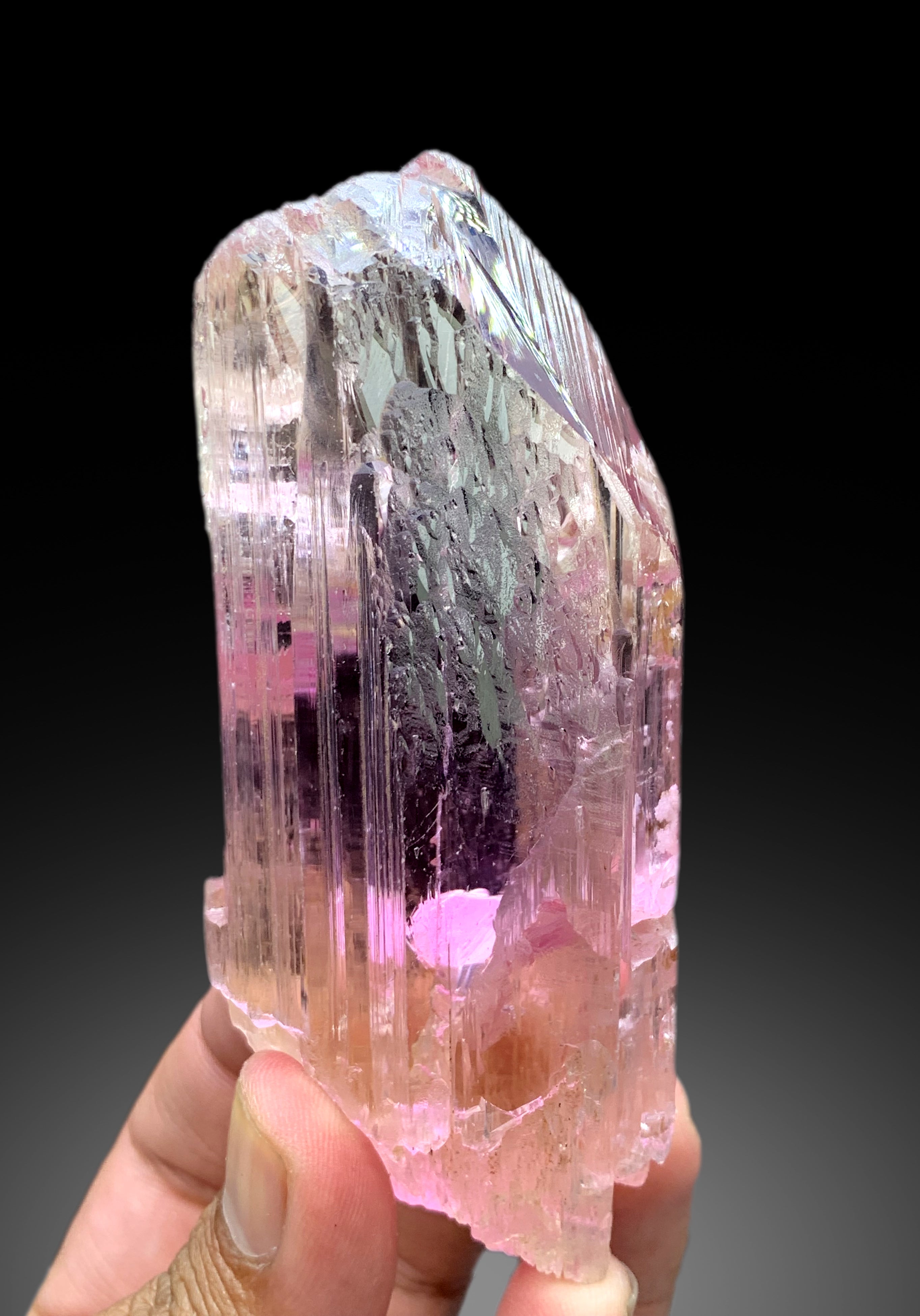 Gem Grade Deep Pink Kunzite Crystal from Afghanistan - 275 gram