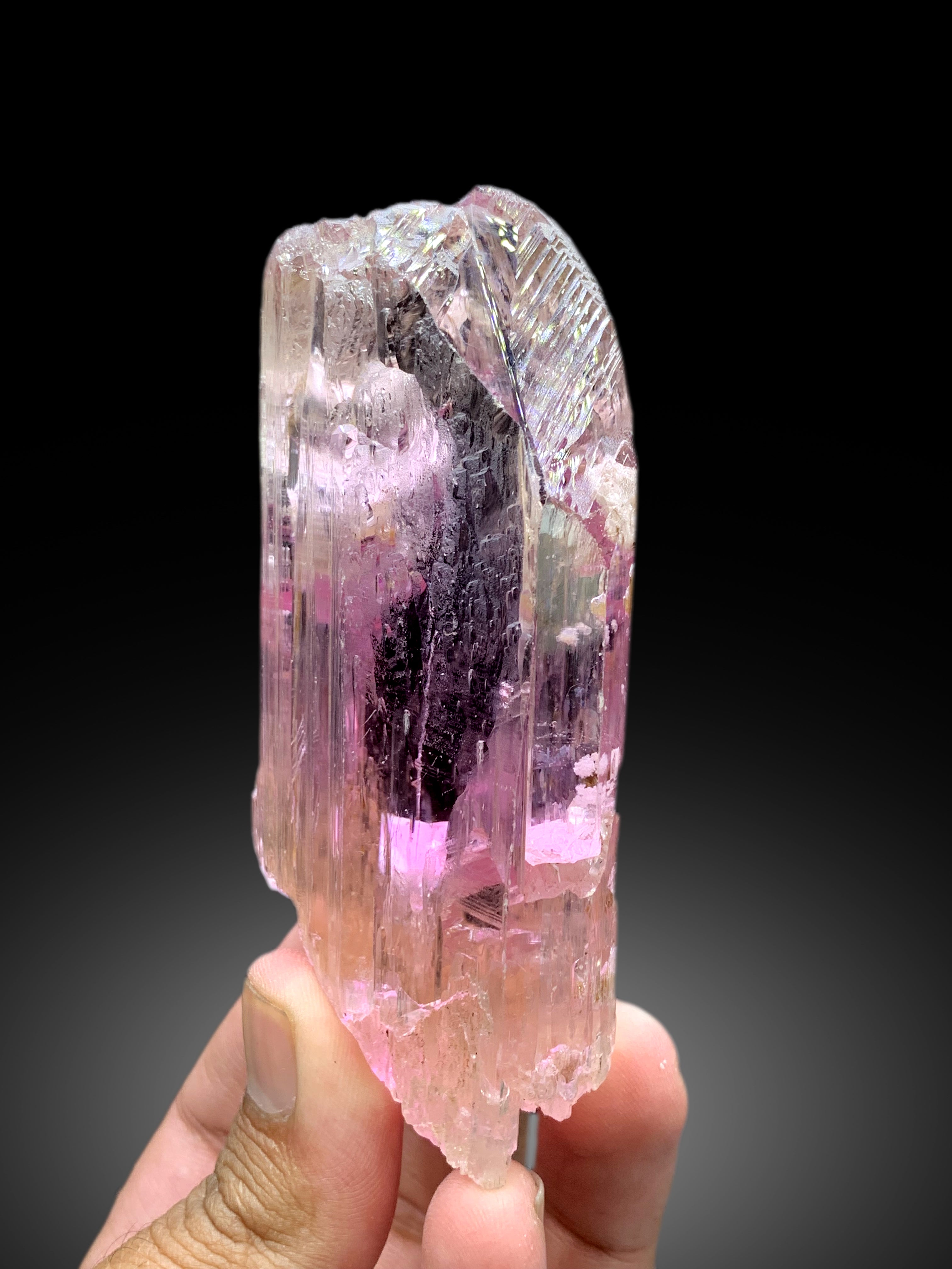 Gem Grade Deep Pink Kunzite Crystal from Afghanistan - 275 gram