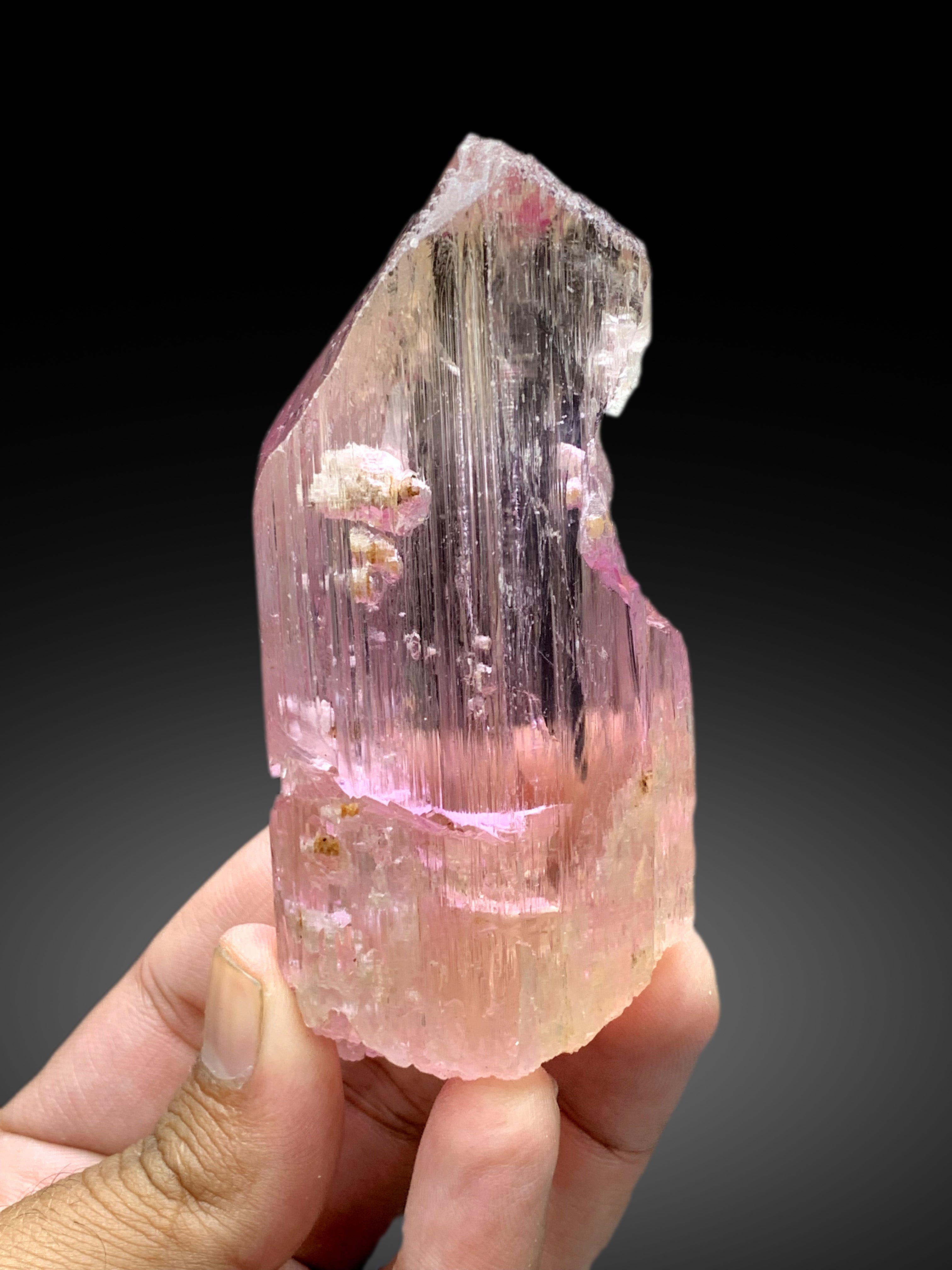 Gem Grade Deep Pink Kunzite Crystal from Afghanistan - 275 gram