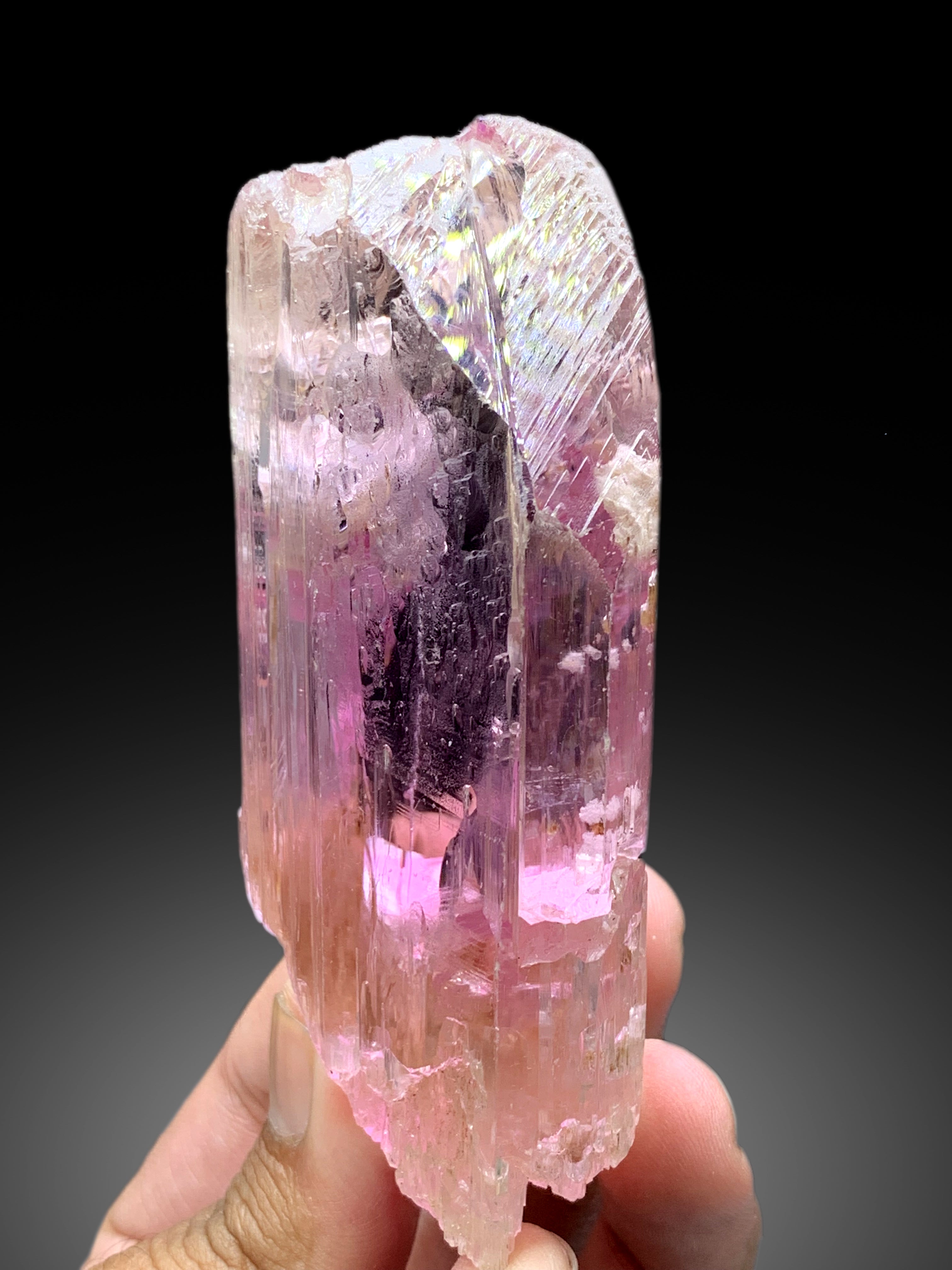 Gem Grade Deep Pink Kunzite Crystal from Afghanistan - 275 gram