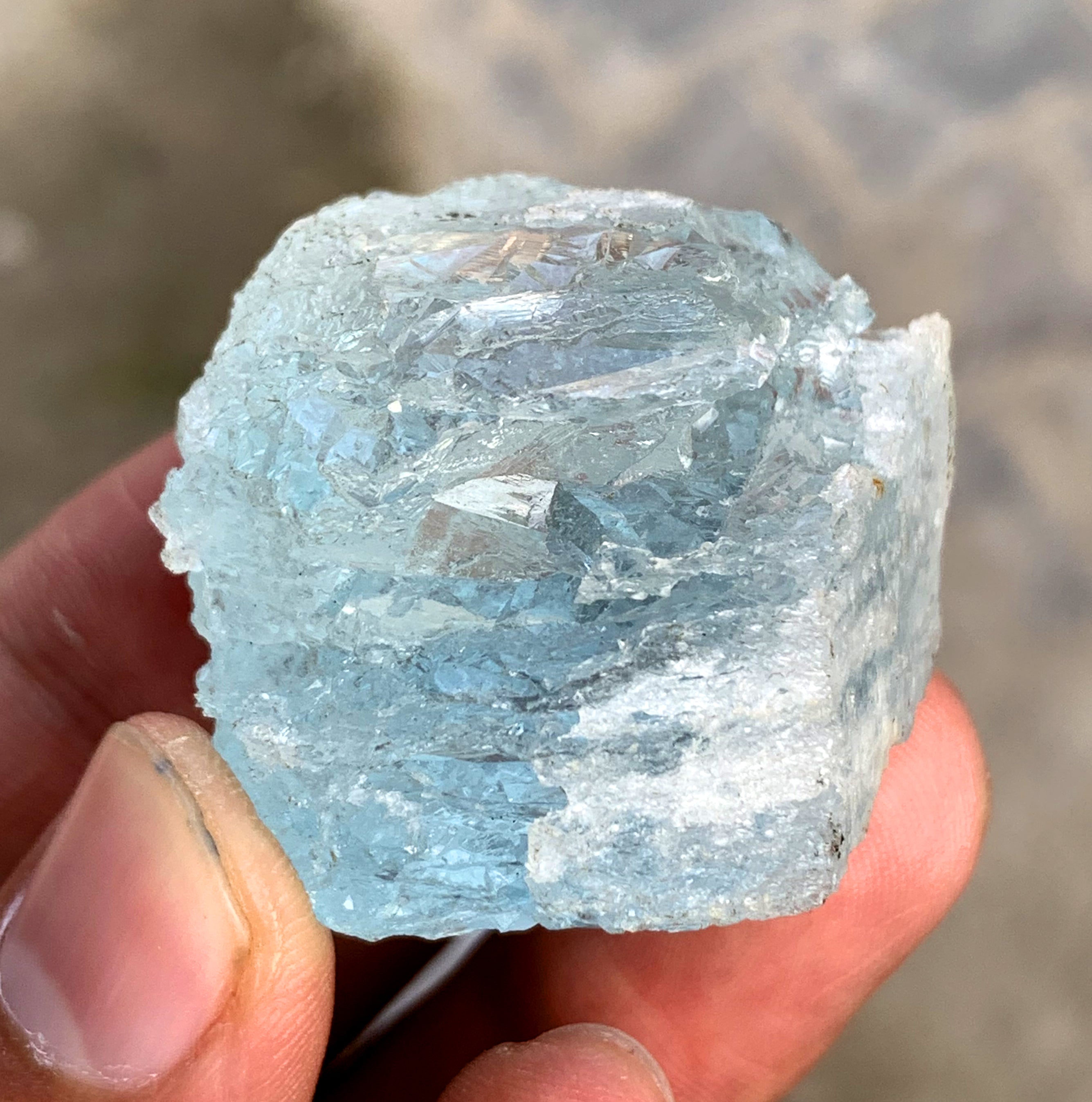 Etched Aquamarine Crystal from Shigar valley Pakistan - 46 gram