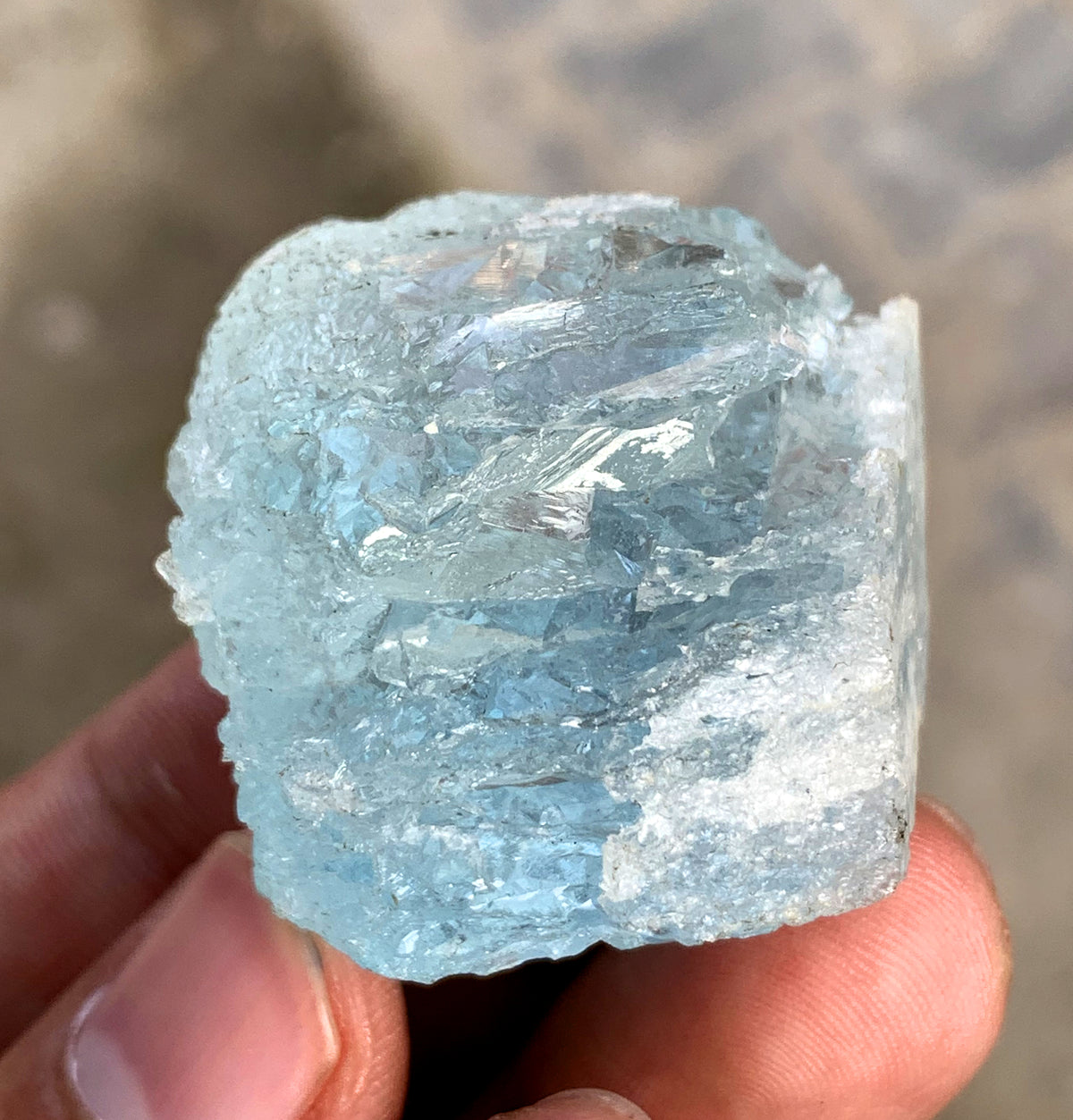 Etched Aquamarine Crystal from Shigar valley Pakistan - 46 gram