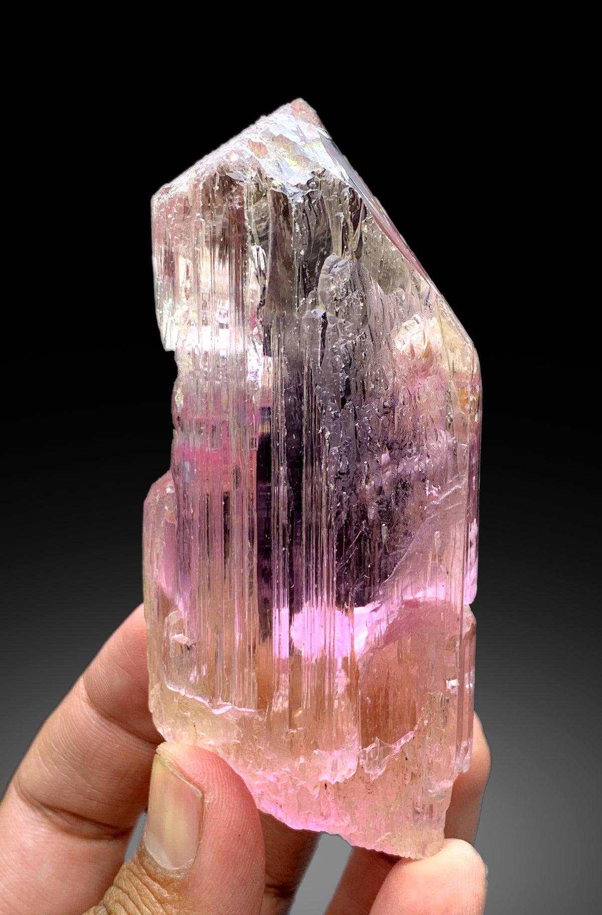 Gem Grade Deep Pink Kunzite Crystal from Afghanistan - 275 gram