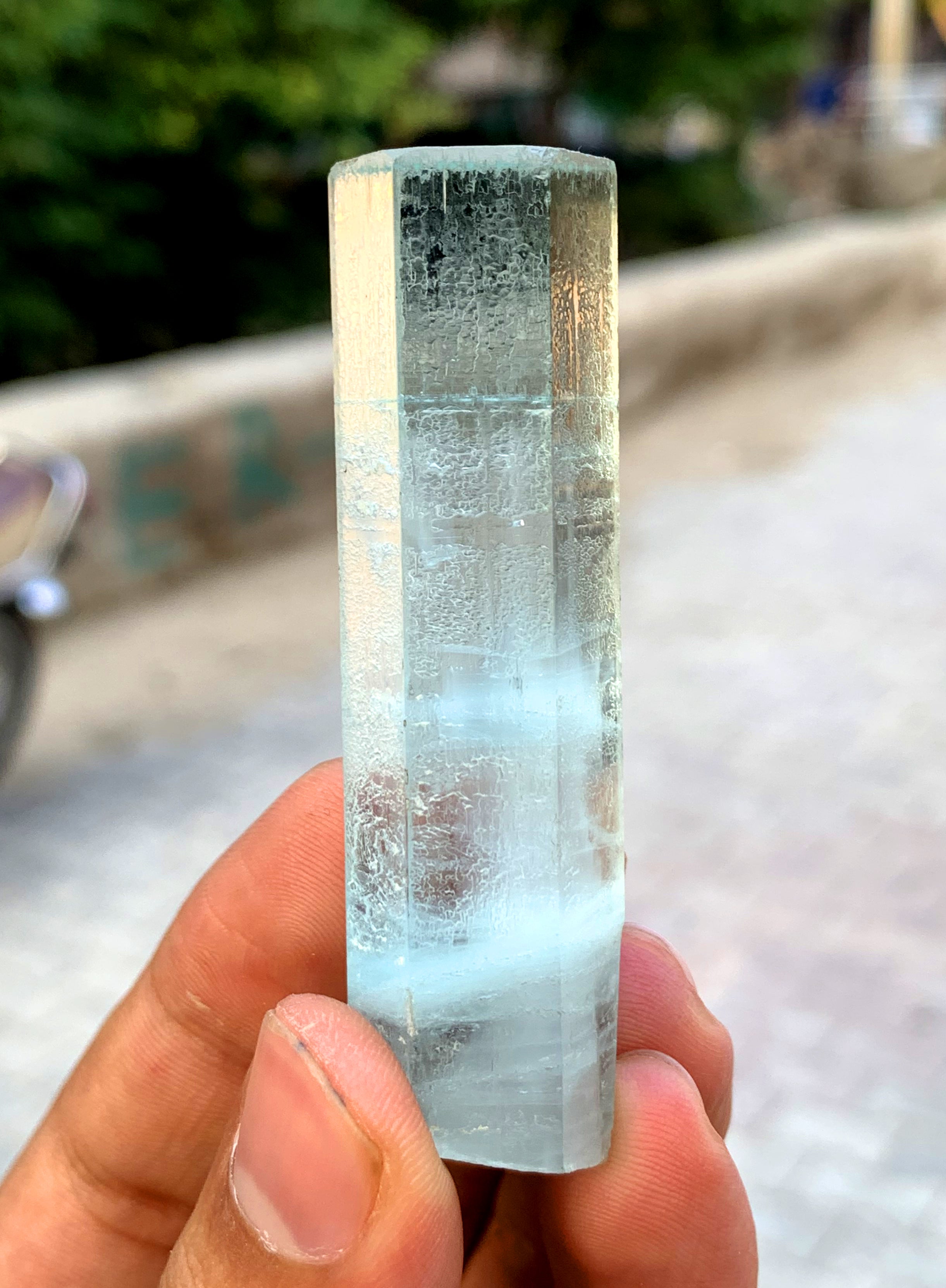 Transparent Blue Aquamarine Crystal from Shigar valley Pakistan - 38 gram