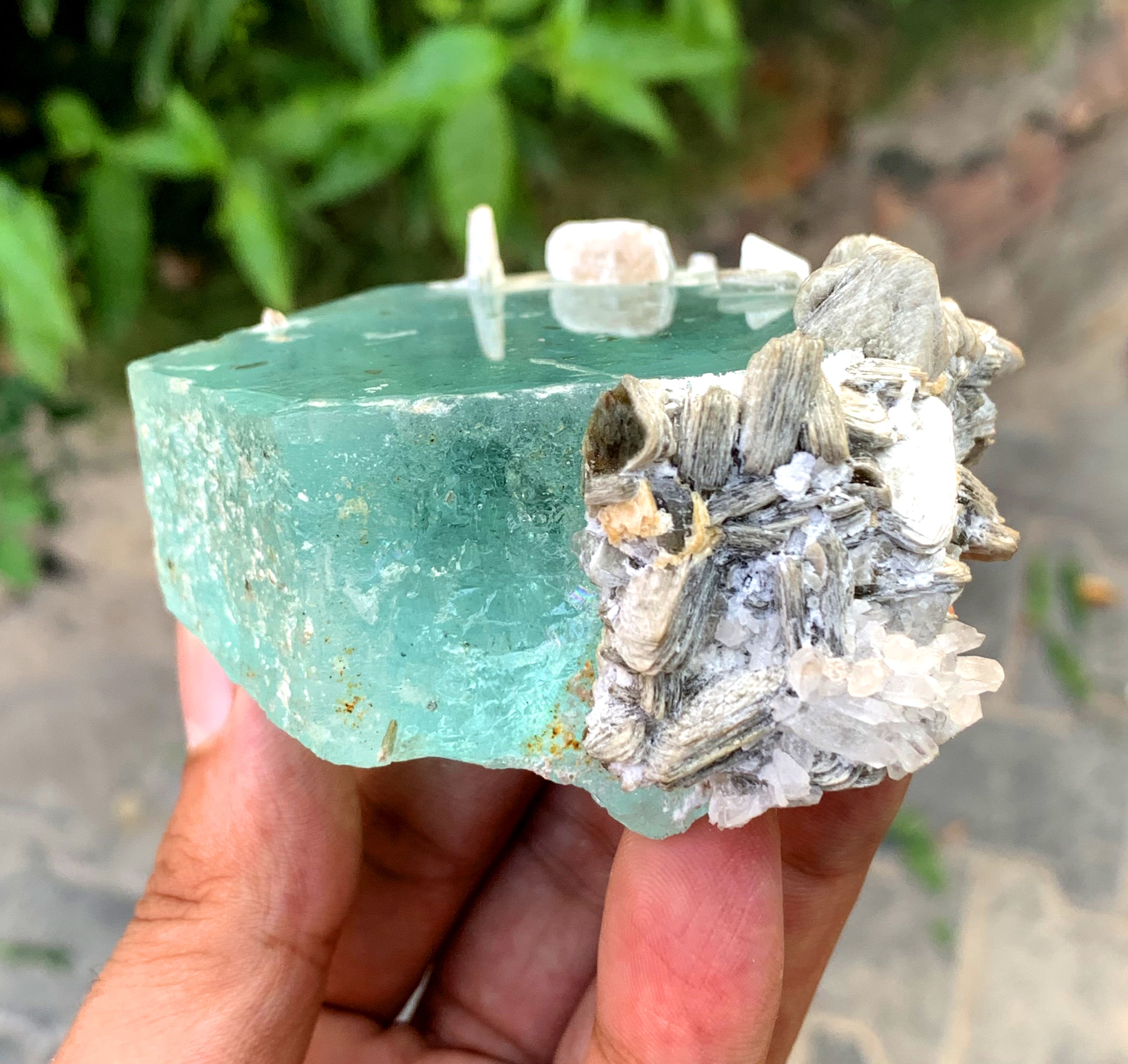 Blue Aquamarine with Mica from Pakistan - 250 gram