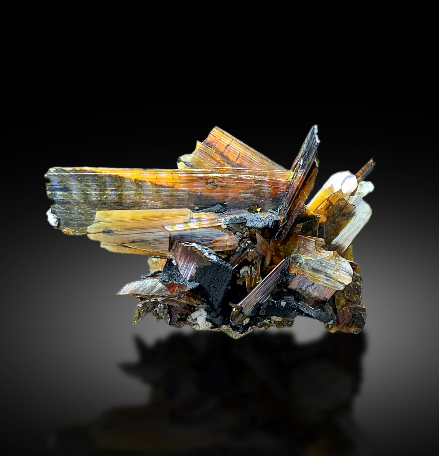 Rare Red Brookite Cluster on Matrix from Baluchistan Pakistan - 20 grams