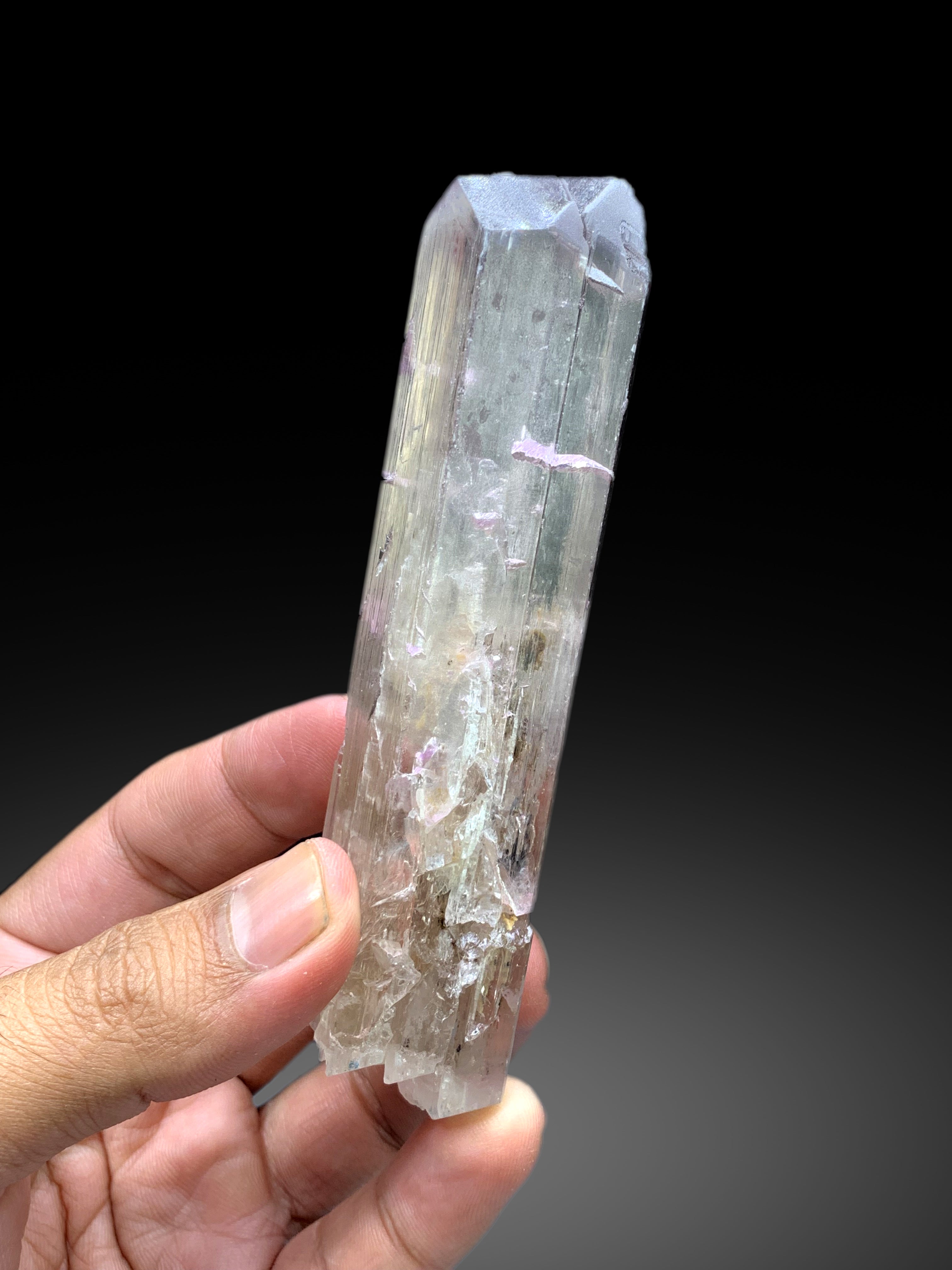 Natural Pink Kunzite with Dendritic Inclusions from Afghanistan - 165 gram