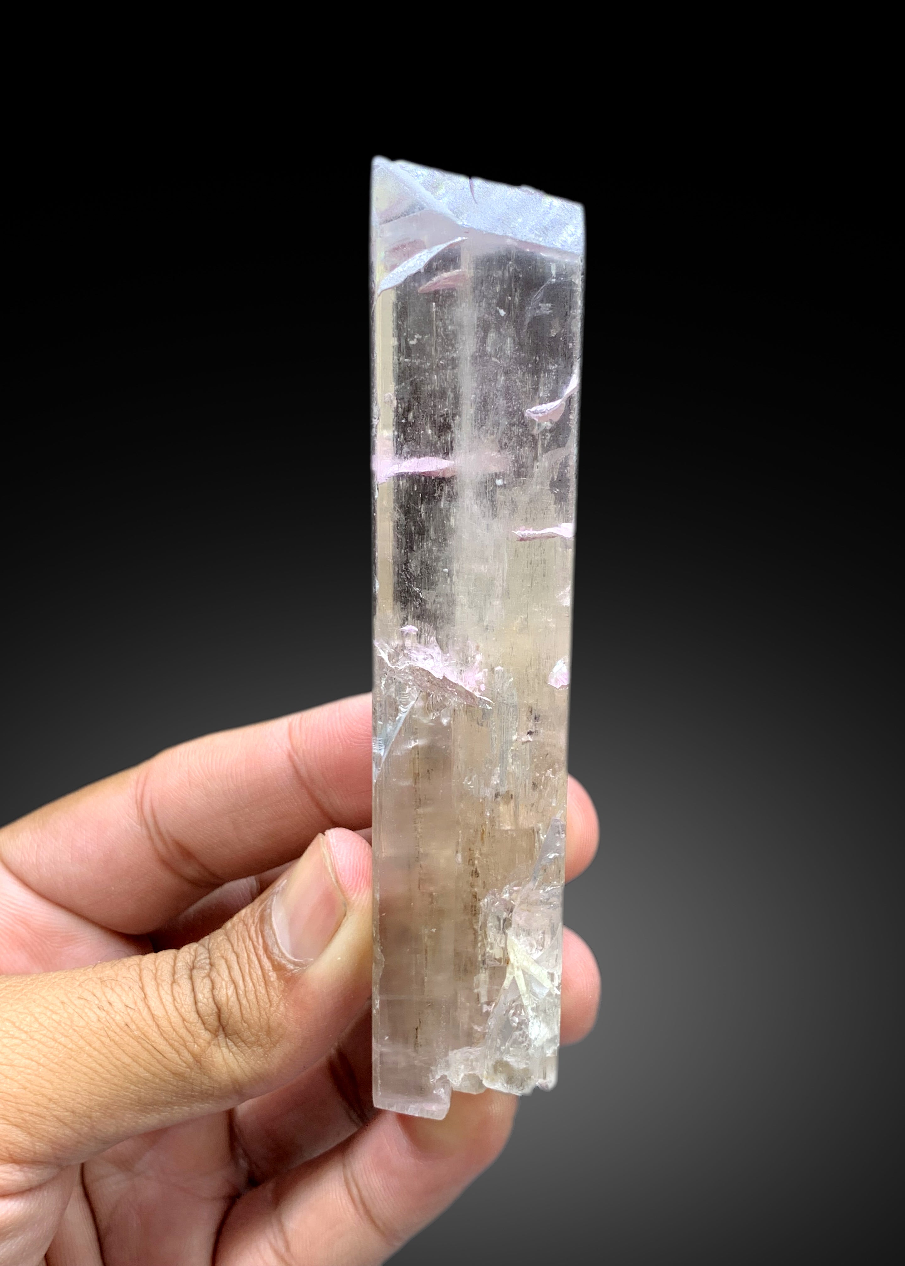 Natural Pink Kunzite with Dendritic Inclusions from Afghanistan - 165 gram