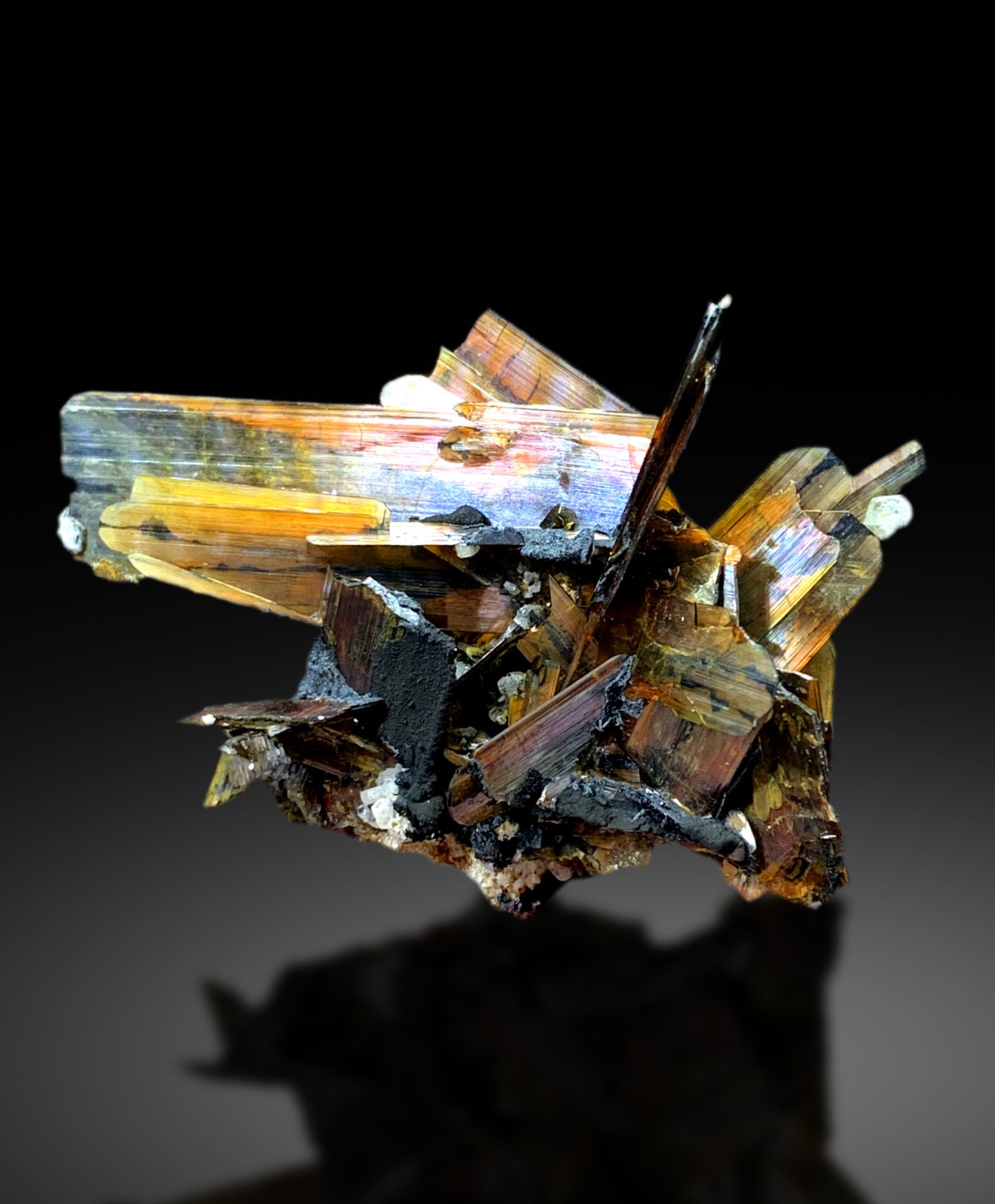 Rare Red Brookite Cluster on Matrix from Baluchistan Pakistan - 20 grams