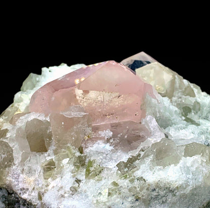 Pink Morganite Crystals on Quartz and Albite Specimen from Afghanistan - 1005 gram