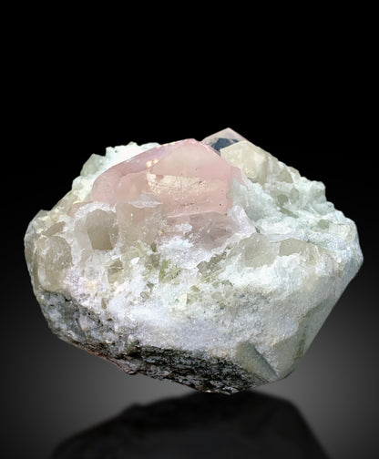 Pink Morganite Crystals on Quartz and Albite Specimen from Afghanistan - 1005 gram