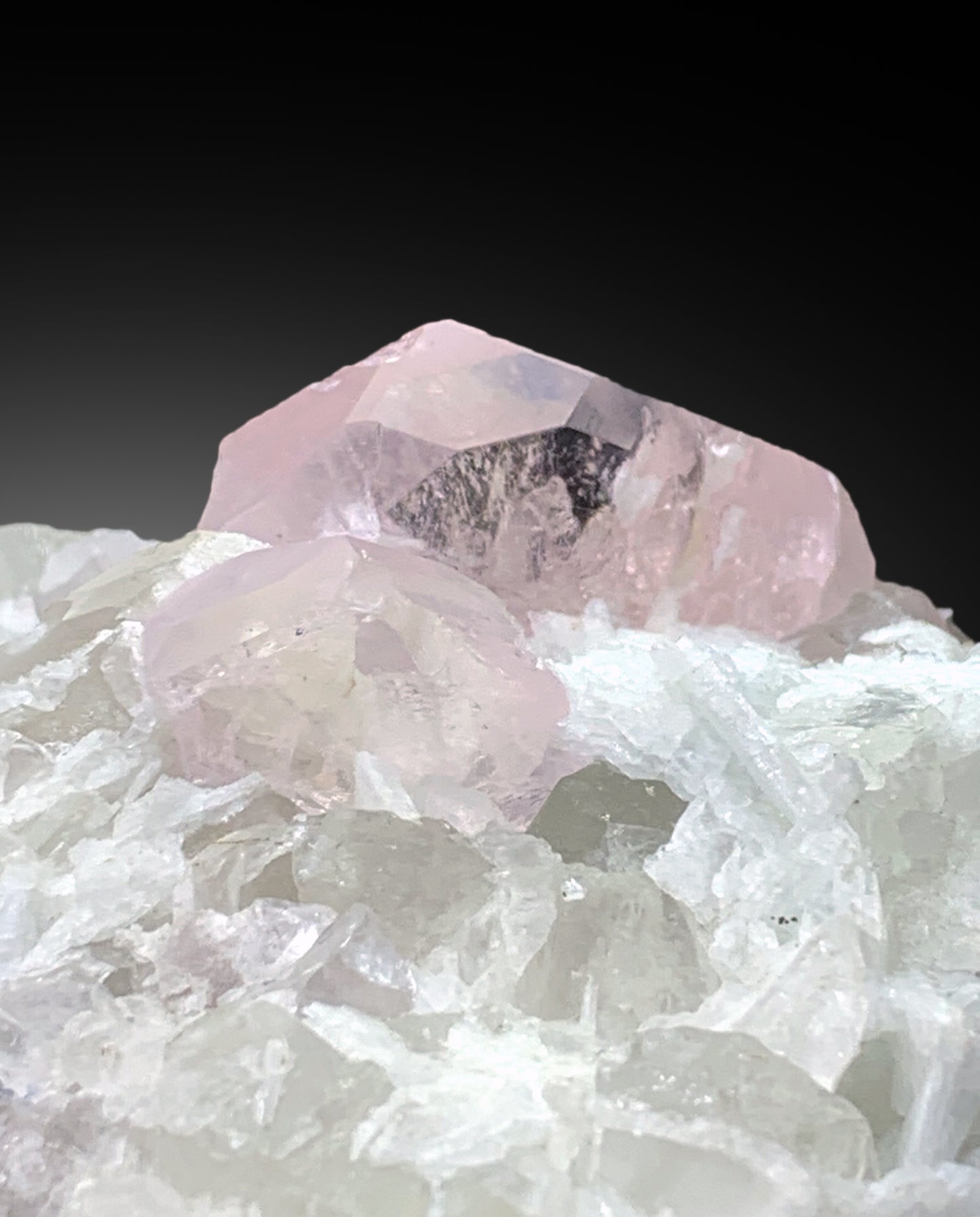 Pink Morganite Crystals on Quartz and Albite Specimen from Afghanistan - 1005 gram