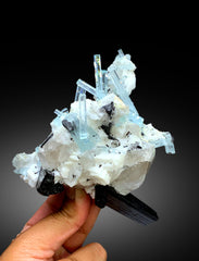 Aquamarine Crystals with Schorl, Quartz and Feldspar from Shigar valley Skardu Pakistan - 515 gram