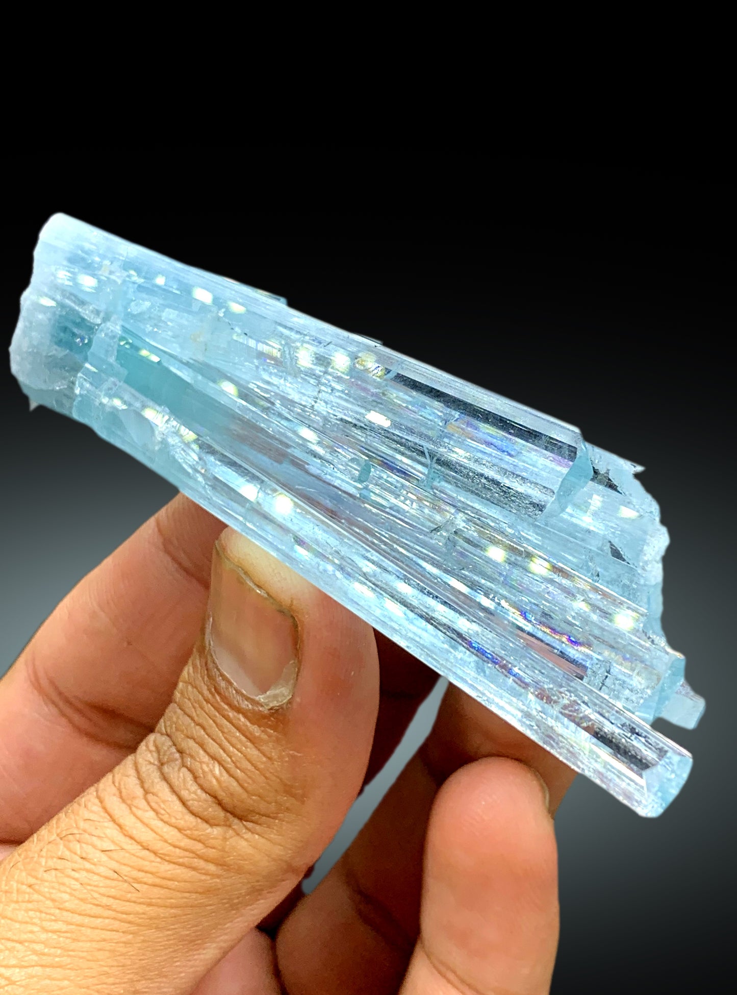Transparent Sky Blue Color Aquamarine Cluster from Shigar valley Skardu Pakistan - 77 gram