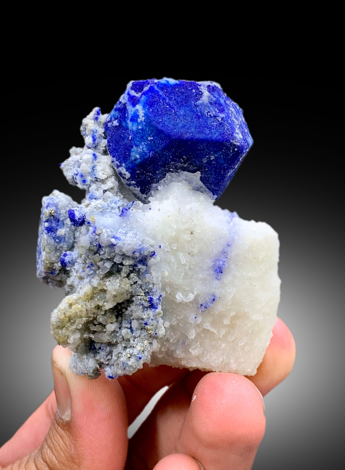 Ink Blue Lapis Lazuli Mineral Specimen from Kokcha Valley Badakhshan Afghanistan - 121 gram