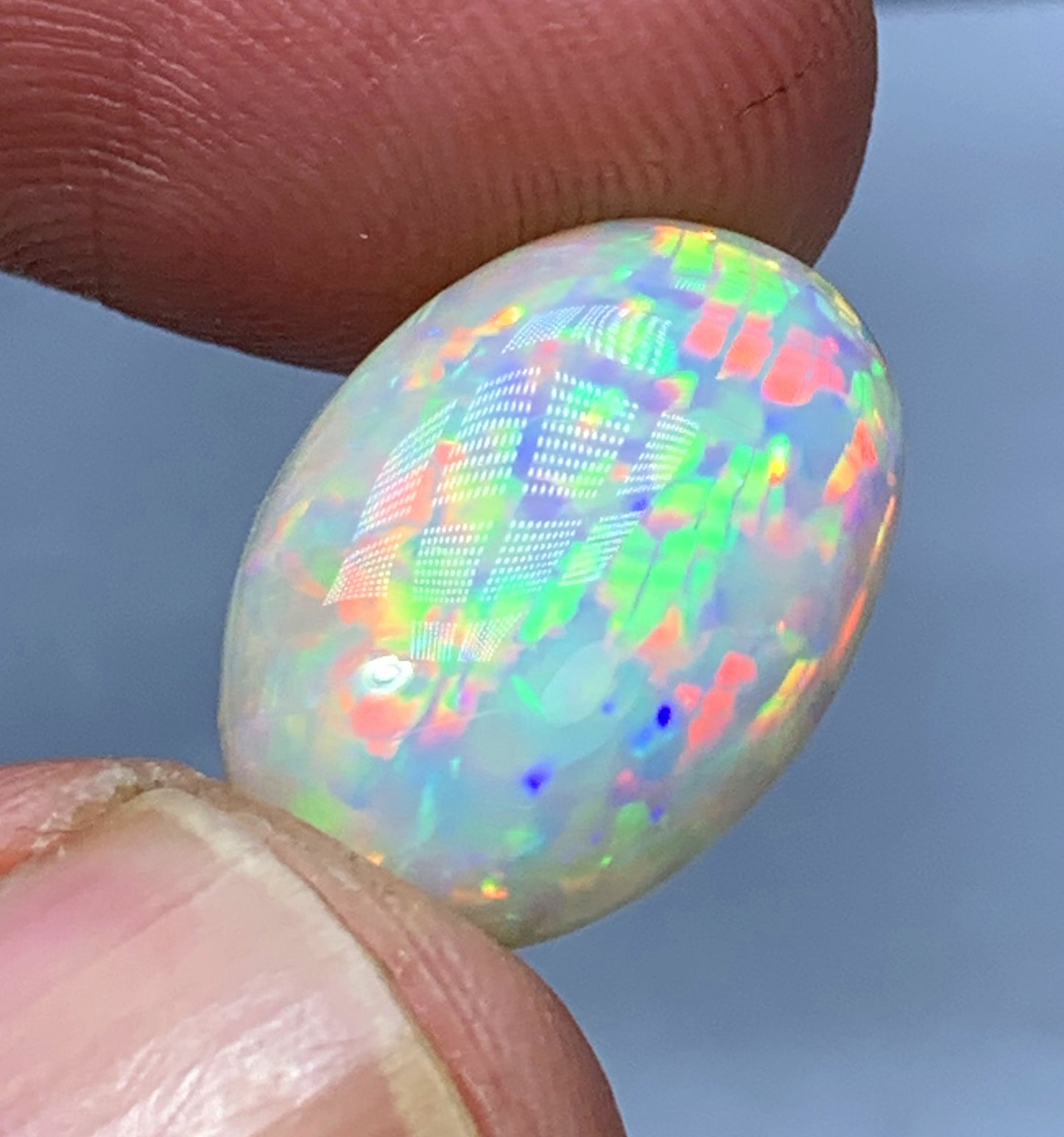 Full Fire Honeycomb Opal Cabochon, Ethiopian Earth Mined Welo Opal Cabochon - 8.10 carats