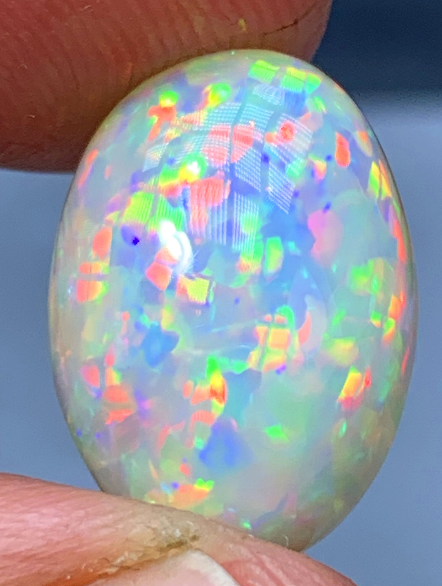 Full Fire Honeycomb Opal Cabochon, Ethiopian Earth Mined Welo Opal Cabochon - 8.10 carats