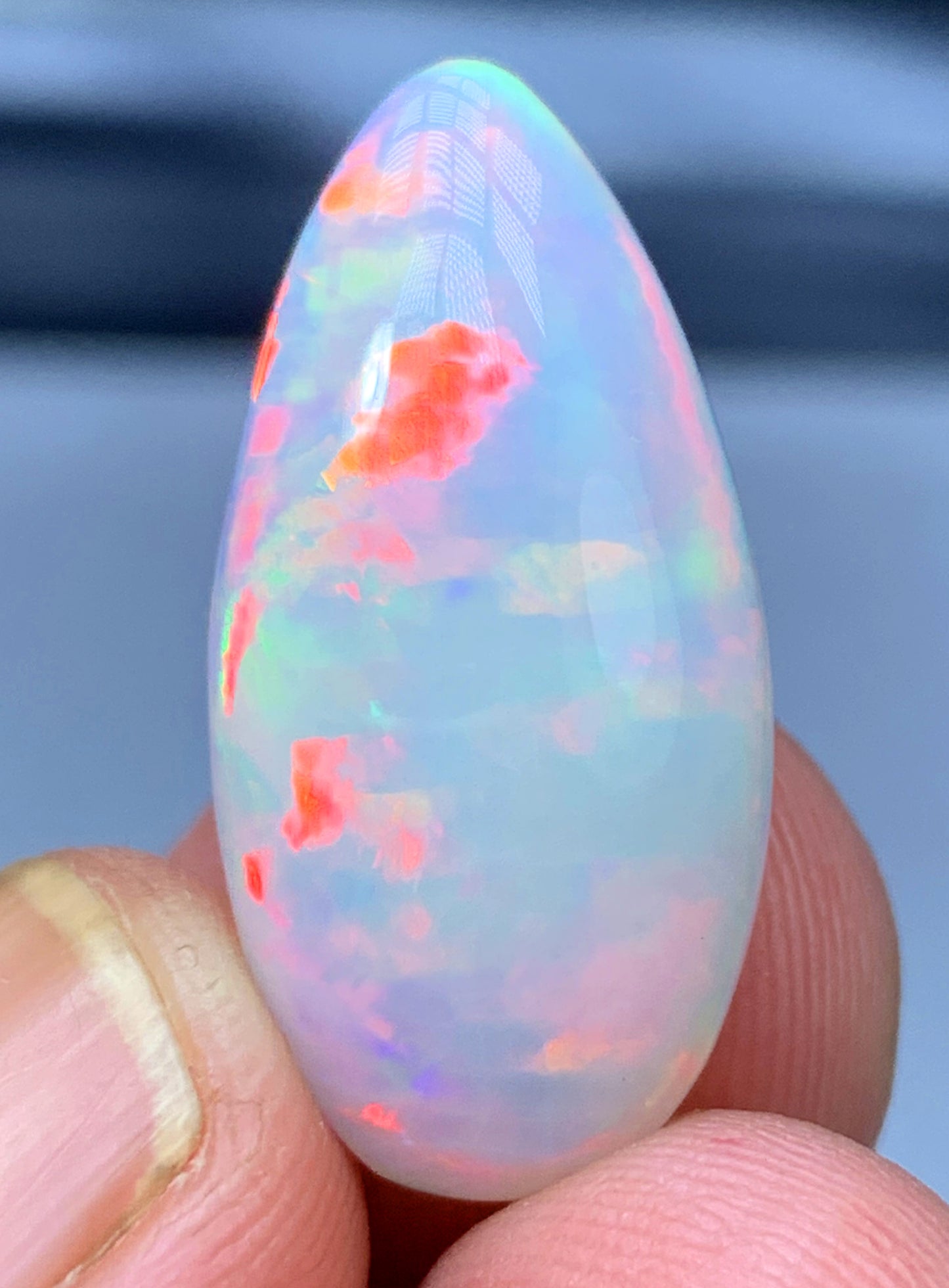 Full Fire Honeycomb Opal Cabochon, Ethiopian Earth Mined Welo Opal Cabochon - 8.70 carat