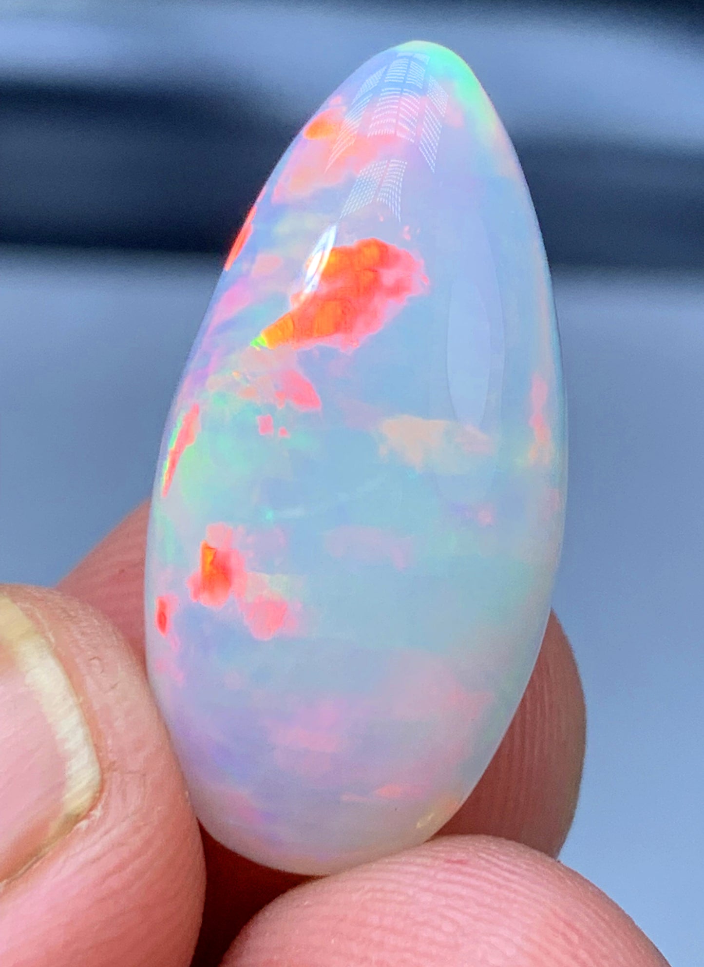 Full Fire Honeycomb Opal Cabochon, Ethiopian Earth Mined Welo Opal Cabochon - 8.70 carat